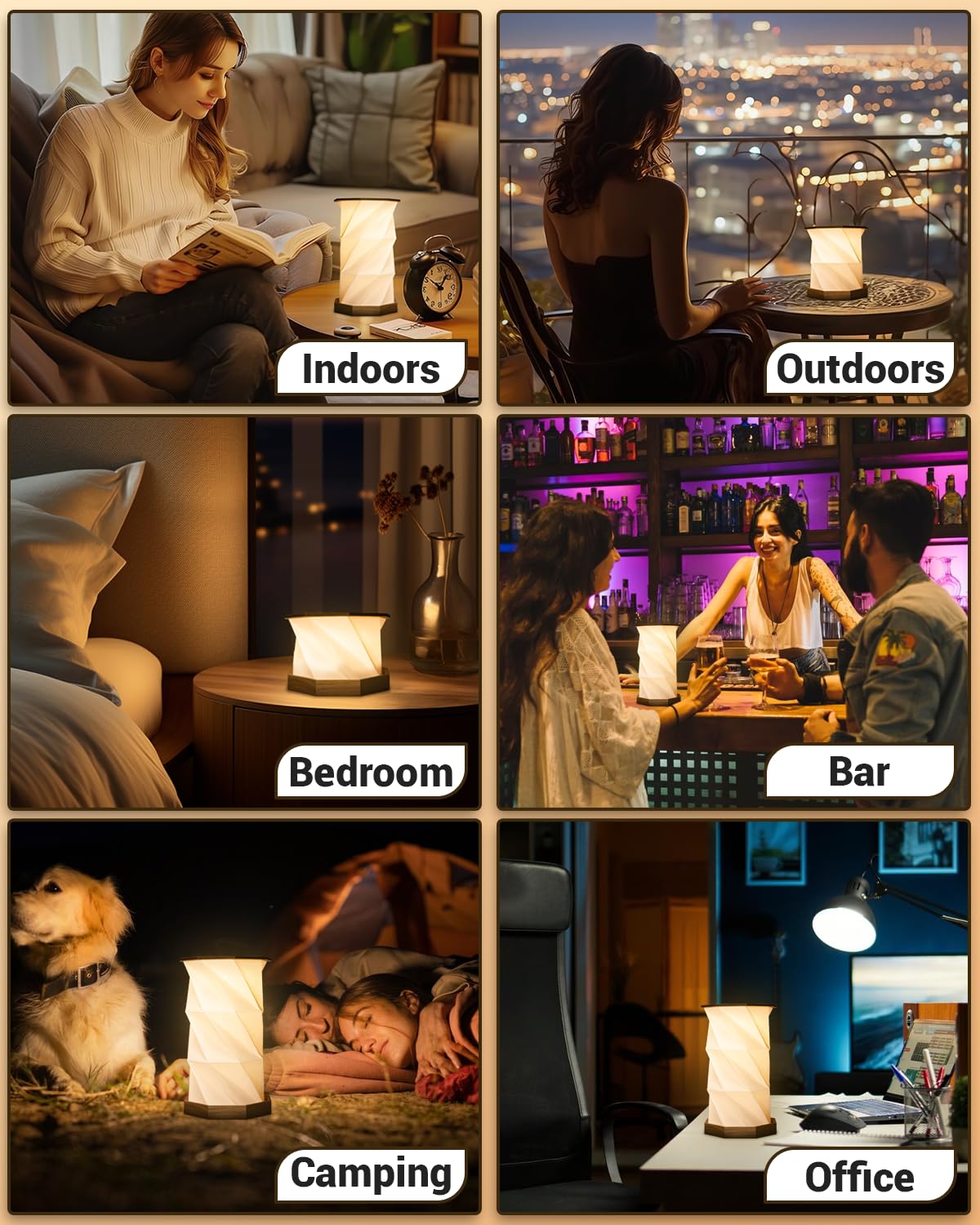 JTT Rechargeable Portable Table Lamp Small Cordless Desk - JTT Official Imagery - 7