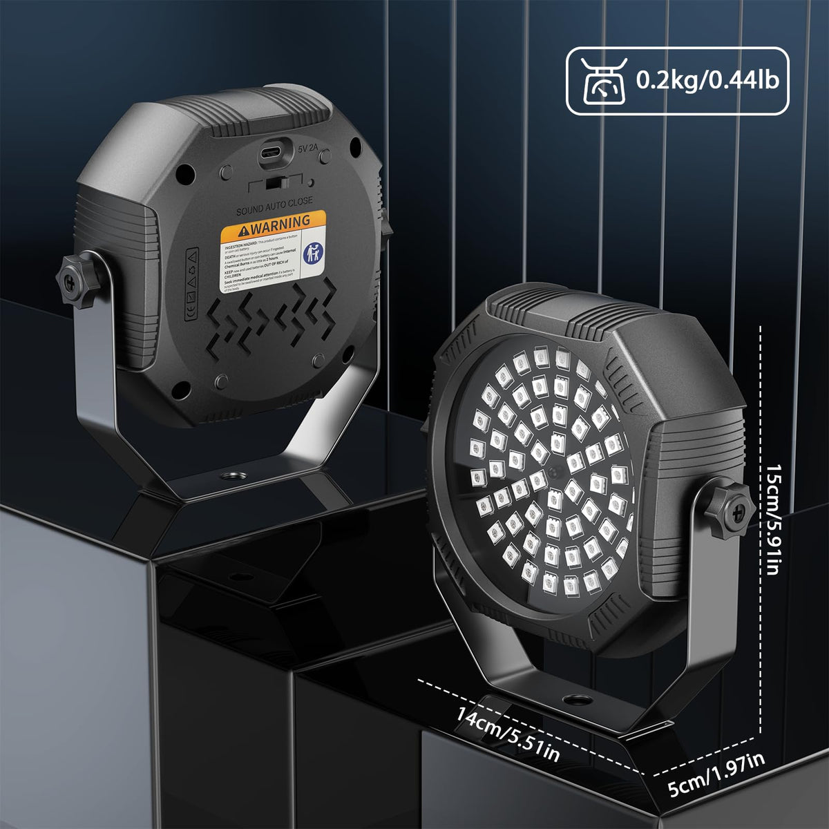 Battery Powered Stage Lights Rechargeable Strobe Lights USB - Kiinsehtoq Official Imagery - 7