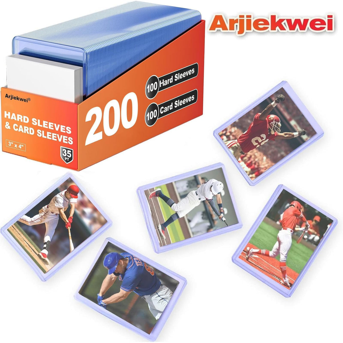 200 Card Sleeves Hard Plastic Arjiekwei 3 X 4 Trading Card - Arjiekwei Official Imagery - 6
