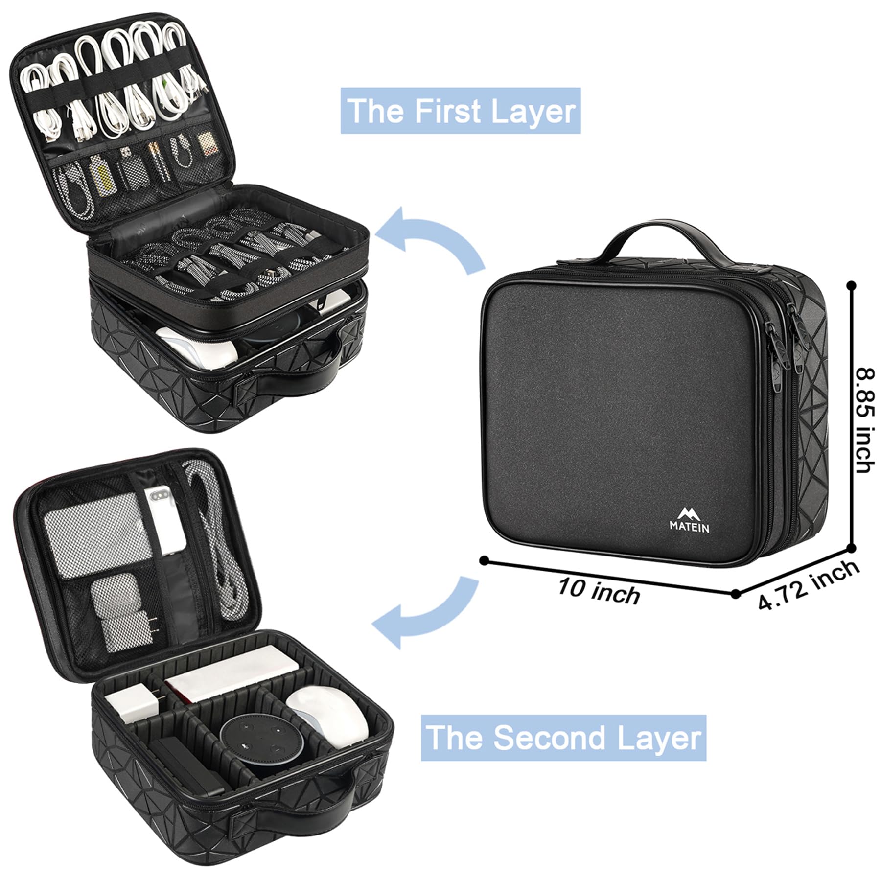 MATEIN Cable Organizer Bag, Travel Electronic Storage Cord Organi by MATEIN - Angle View 2