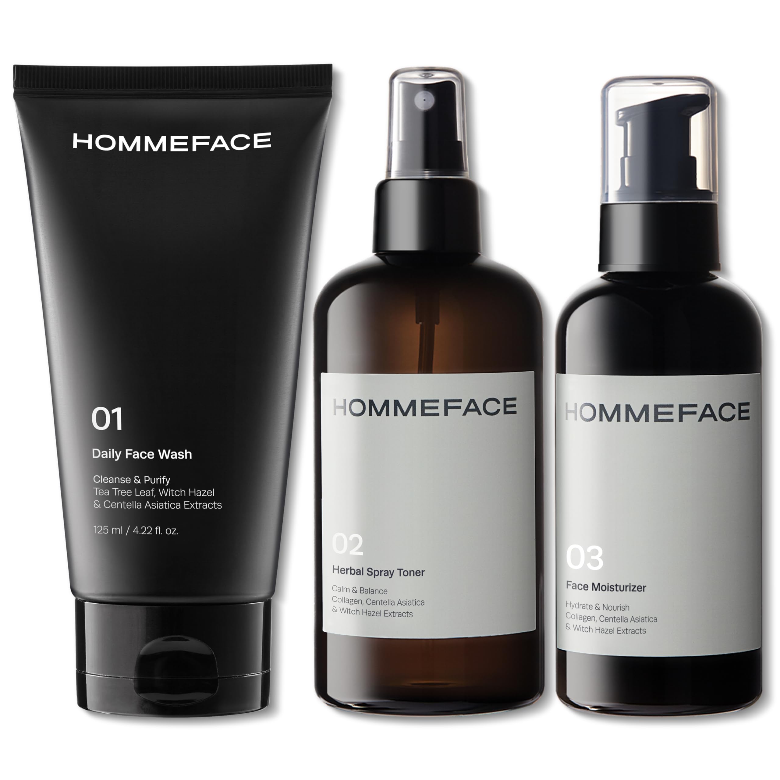 Men s Daily Trio 3 Step Daily Skincare Routine Set 3ct - HommeFace Official Product Imagery - 2
