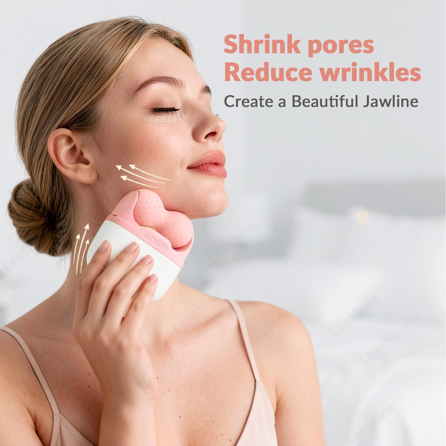 Leeshine ice roller set for face and body with two massage rollers, designed for cooling and soothing skin.