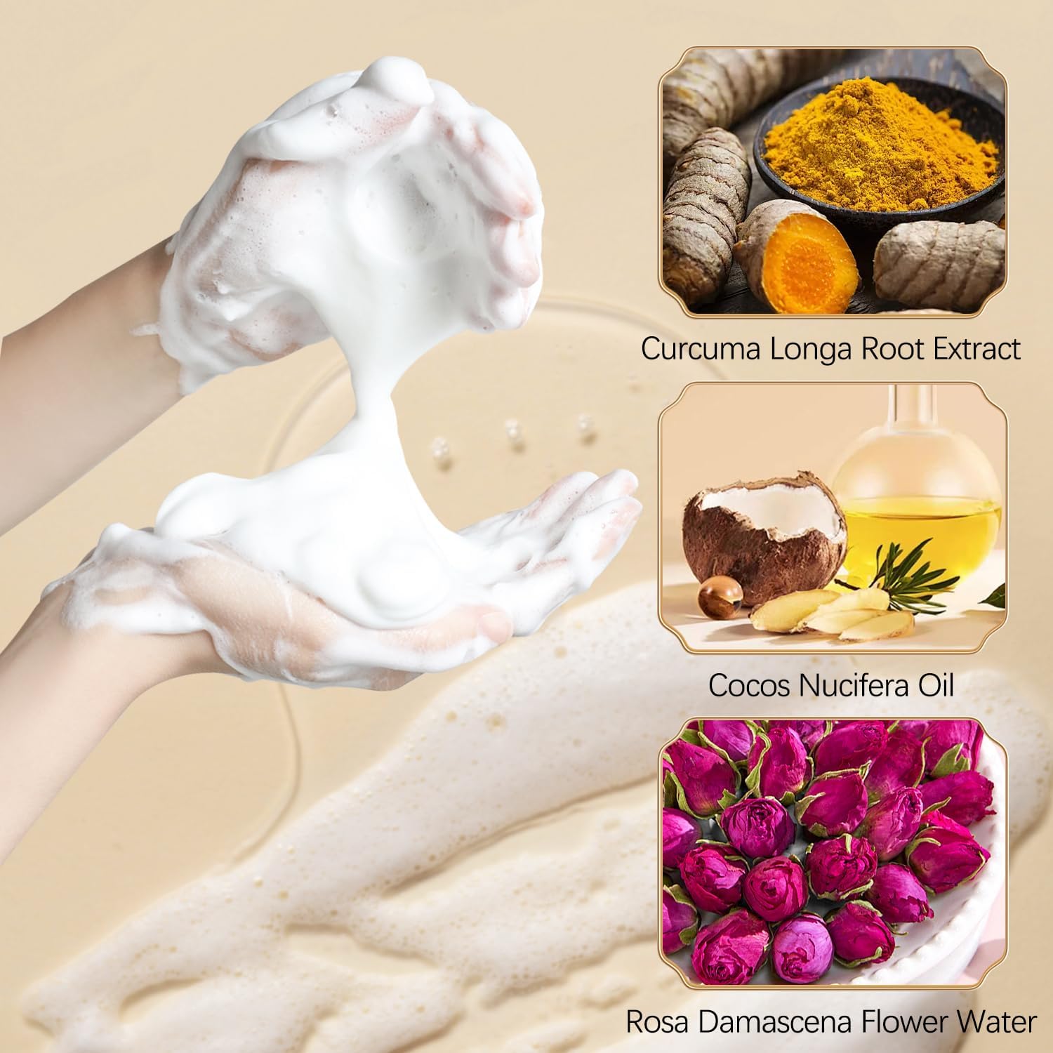 Turmeric Face Wash,Turmeric Facial Cleanser,Turmeric Foaming - IYUWE