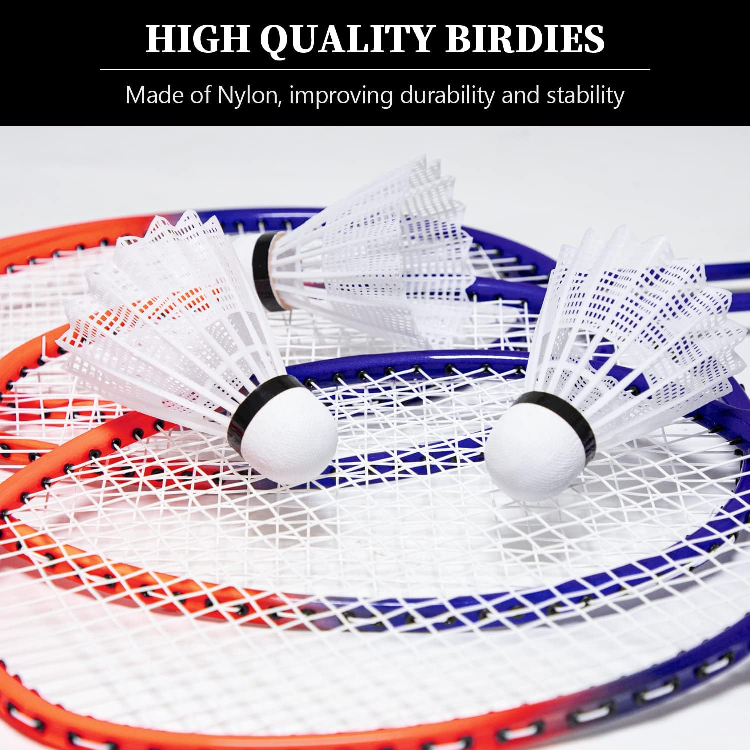 Zdgao portable badminton set with net, suitable for backyard play, including rackets and shuttlecocks for outdoor fun.