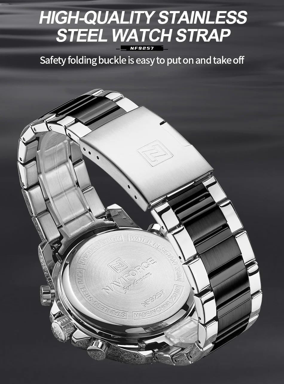 NAVIFORCE Luxury Stainless Steel Analog Digital Watches for - NAVIFORCE Official Imagery - 6