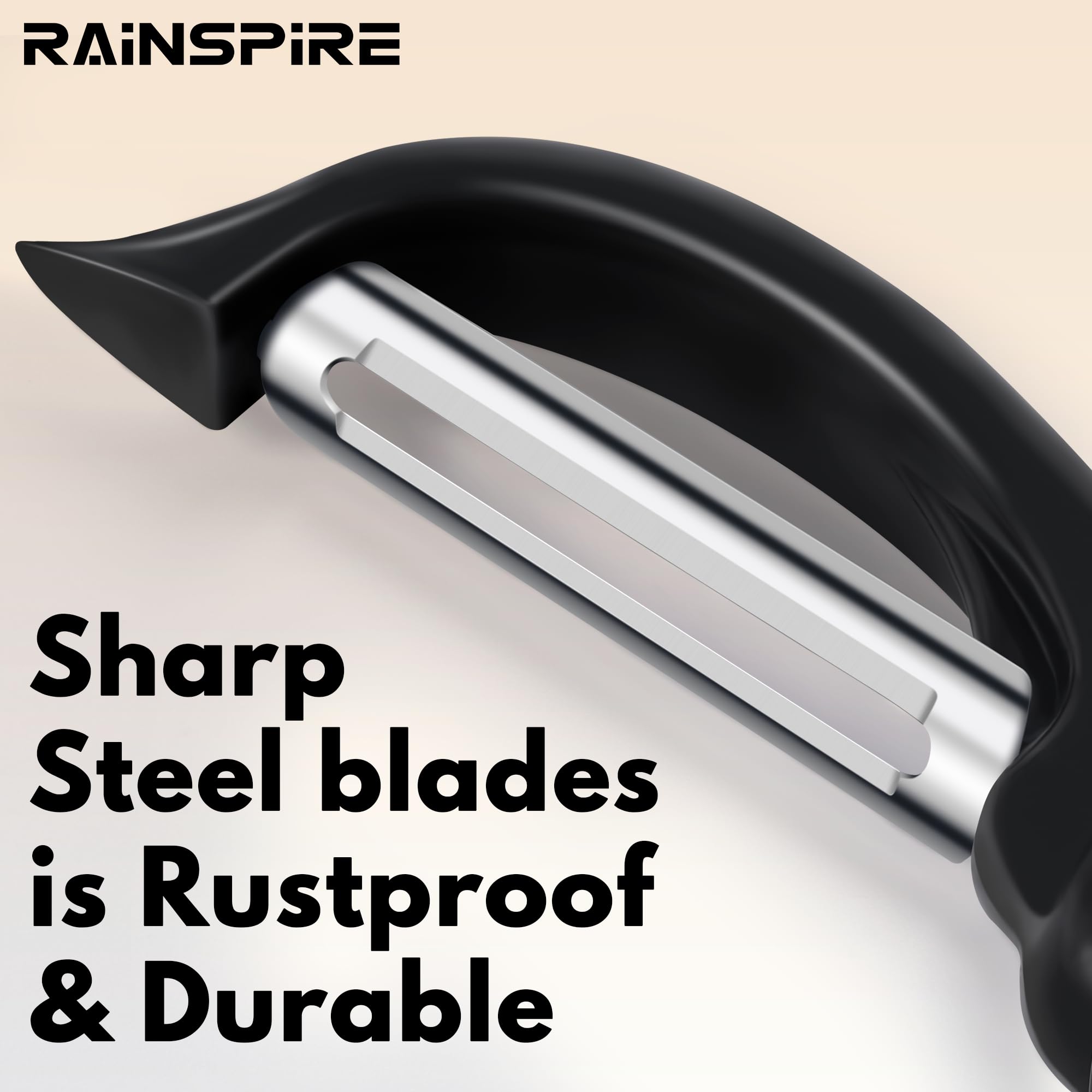 Rainspire Swivel Vegetable Peeler Soft Comfort Handle Sturdy Long by Rainspire - Angle View 3