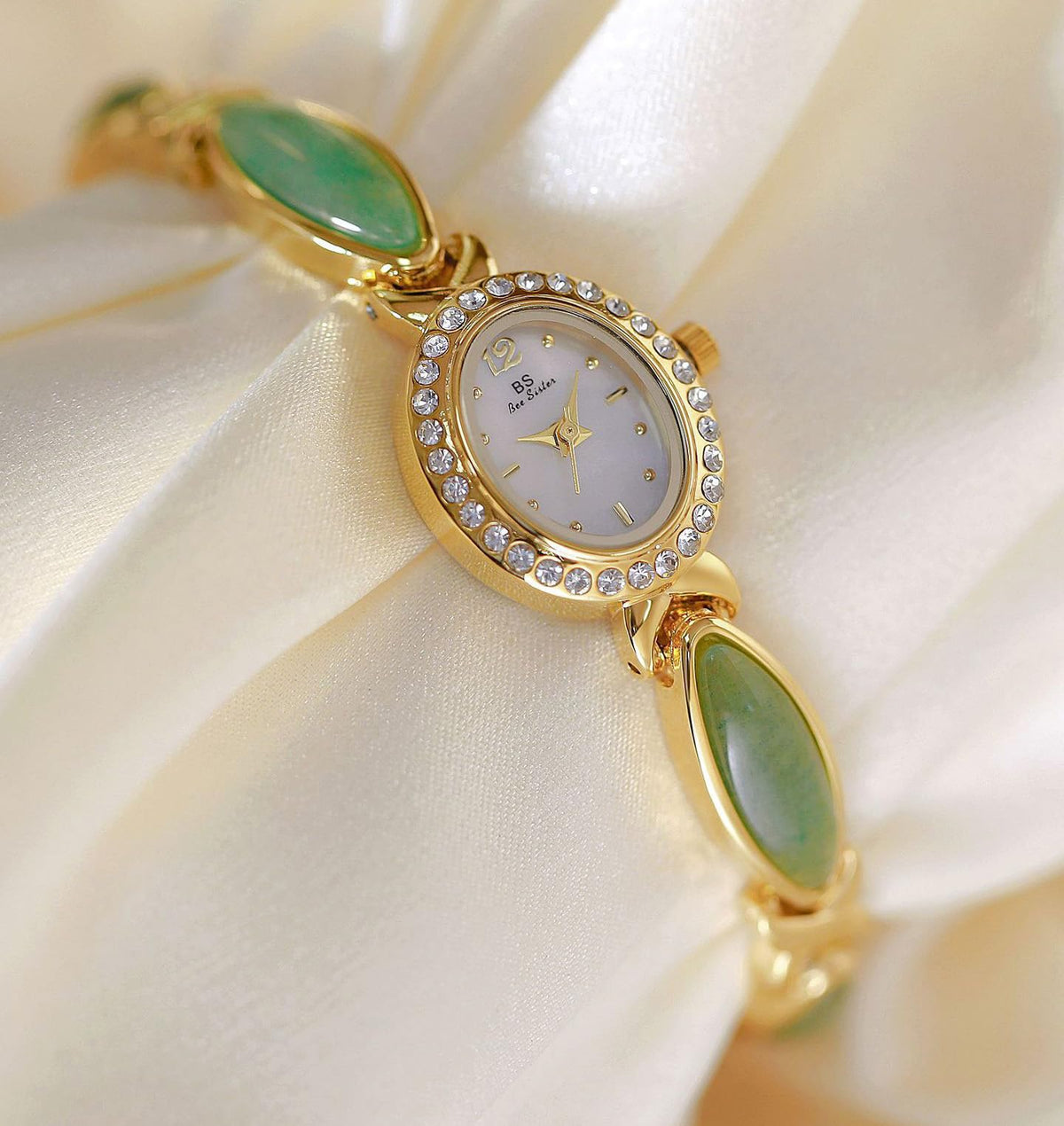 MASTOP Luxury Vintage Gold Watches for Women with Jade - MASTOP Official Imagery - 4