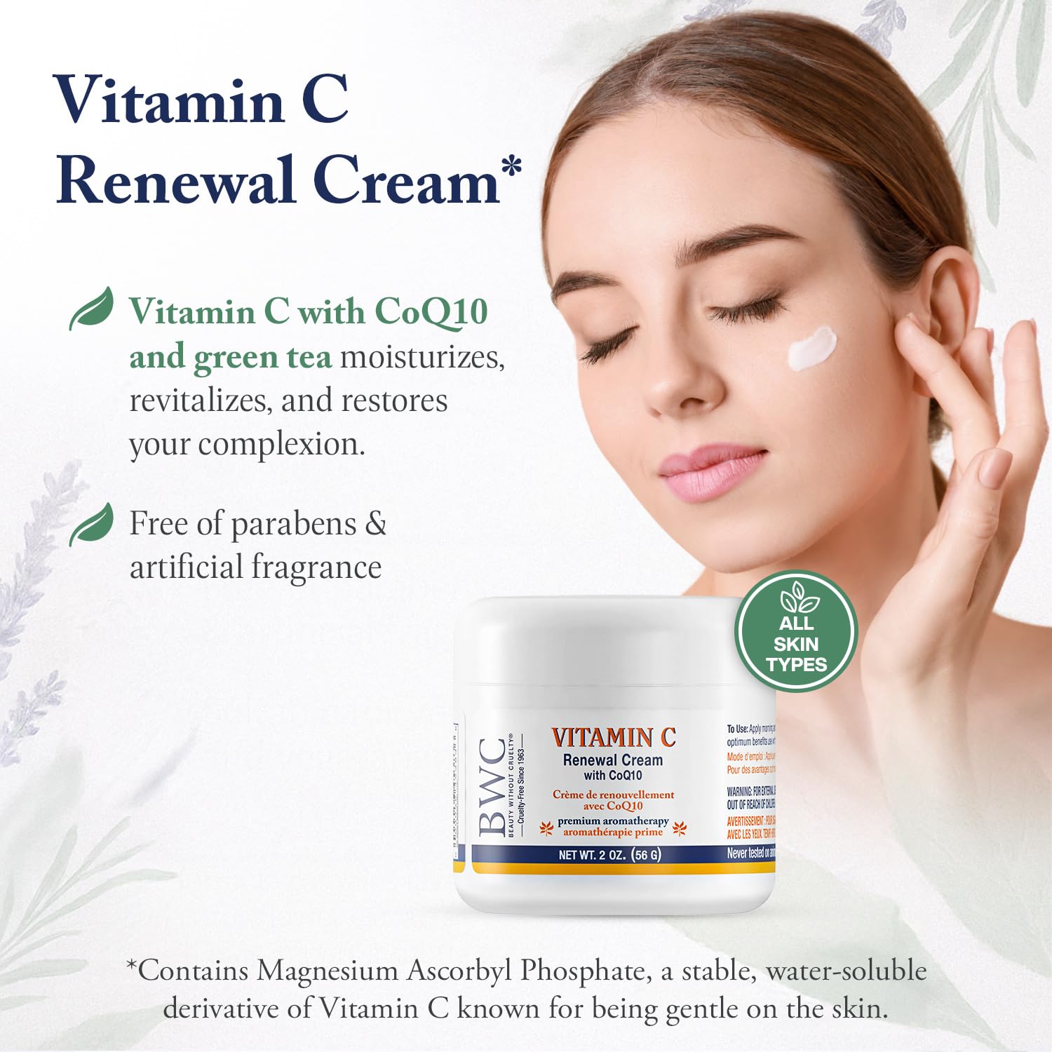 Beauty without Cruelty Renewal Moisturizer Vitamin C with coq10 2oz