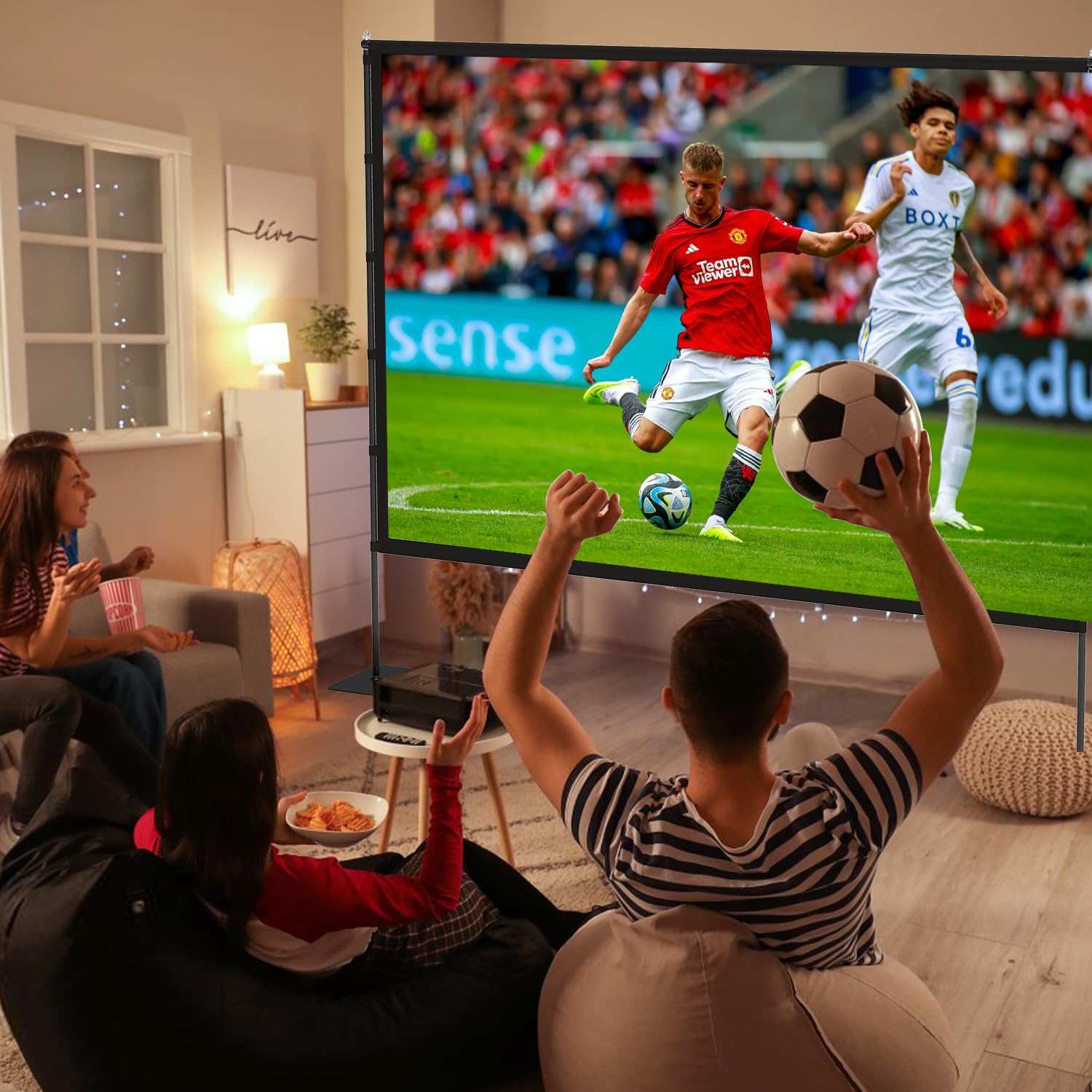 STWUI Projector Screen with Stand - 100 Inch Outdoor Projector Sc - STWUI Official Product View 9