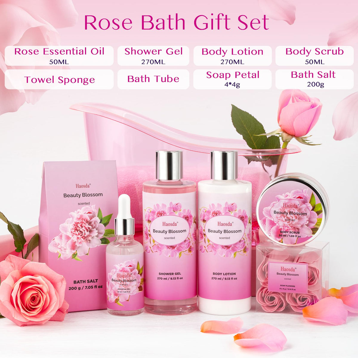 Bath Set Spa Gifts for Women Mothers Day Gifts Basket - Haosda Official Imagery - 4
