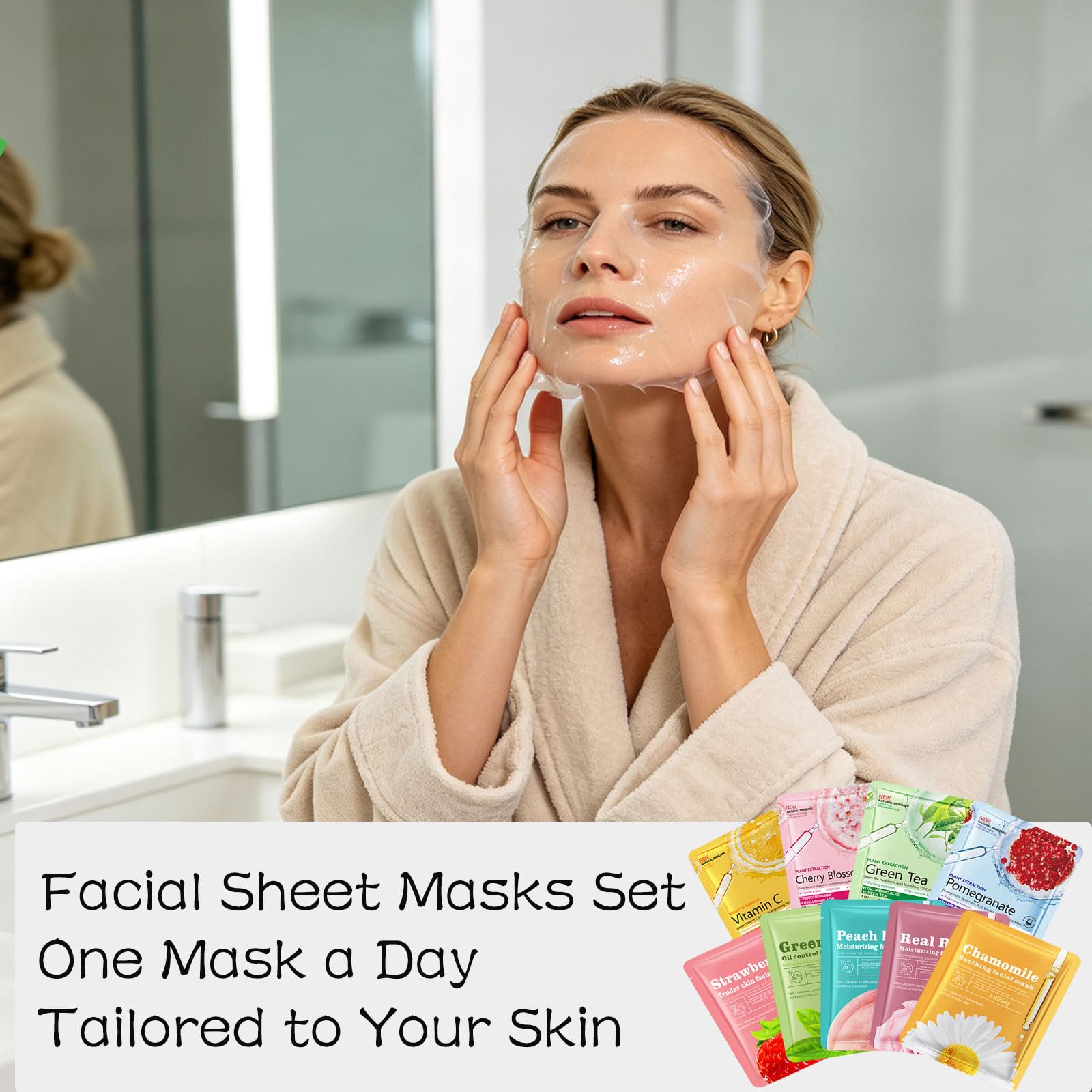 Beauty Bar 30 Pack Fruits and Plants Face Masks Skincare for - Beauty Bar
