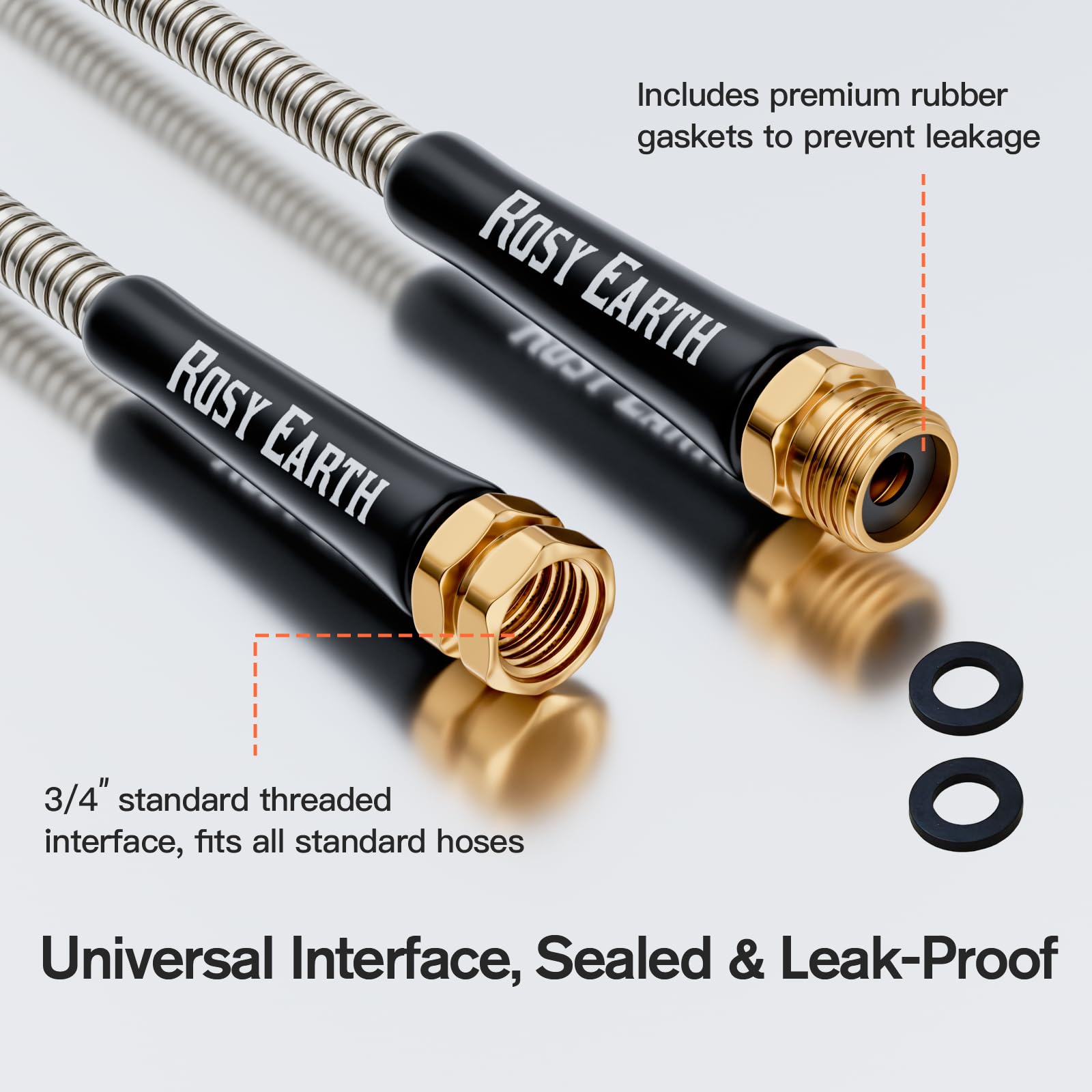 Rosy Earth 100ft Stainless Steel Garden Hose, Heavy Duty Metal Wa - Rosy Earth Official Product View 4
