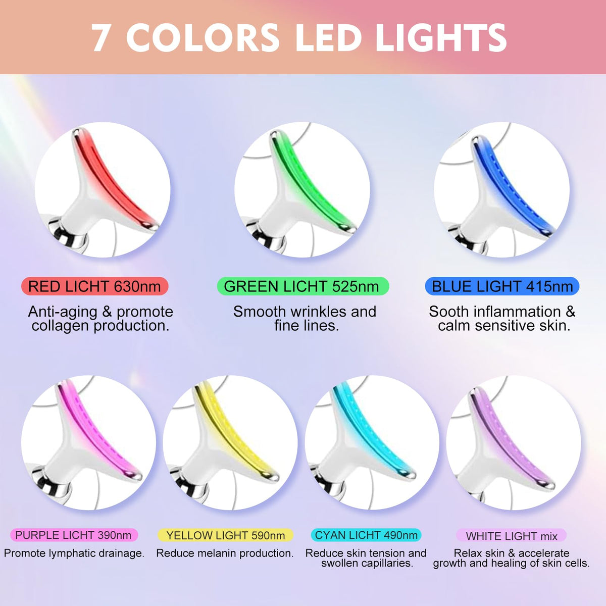 7 Color LED Light Facial and Neck Massager - erdnretl Official Imagery - 8