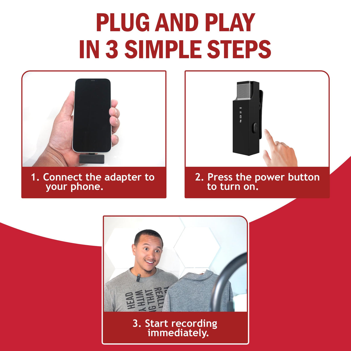 Wireless Lavalier Microphone for iPhone and All Devices - TikTalkPro Official Imagery - 6