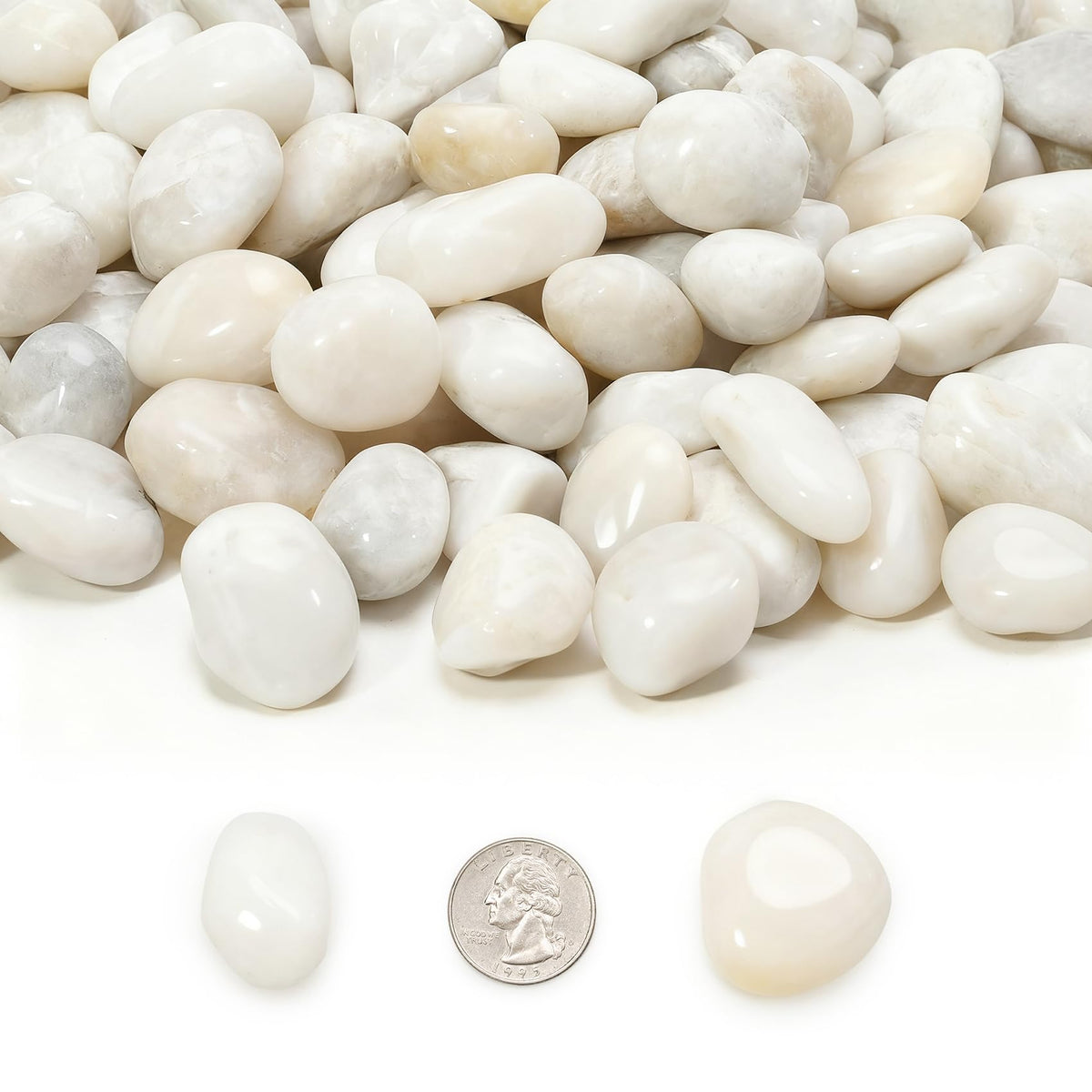 10 lbs White River Rocks 3 8 inch Natural Polished Pebbles - Mr. Fireglass Official Imagery - 4