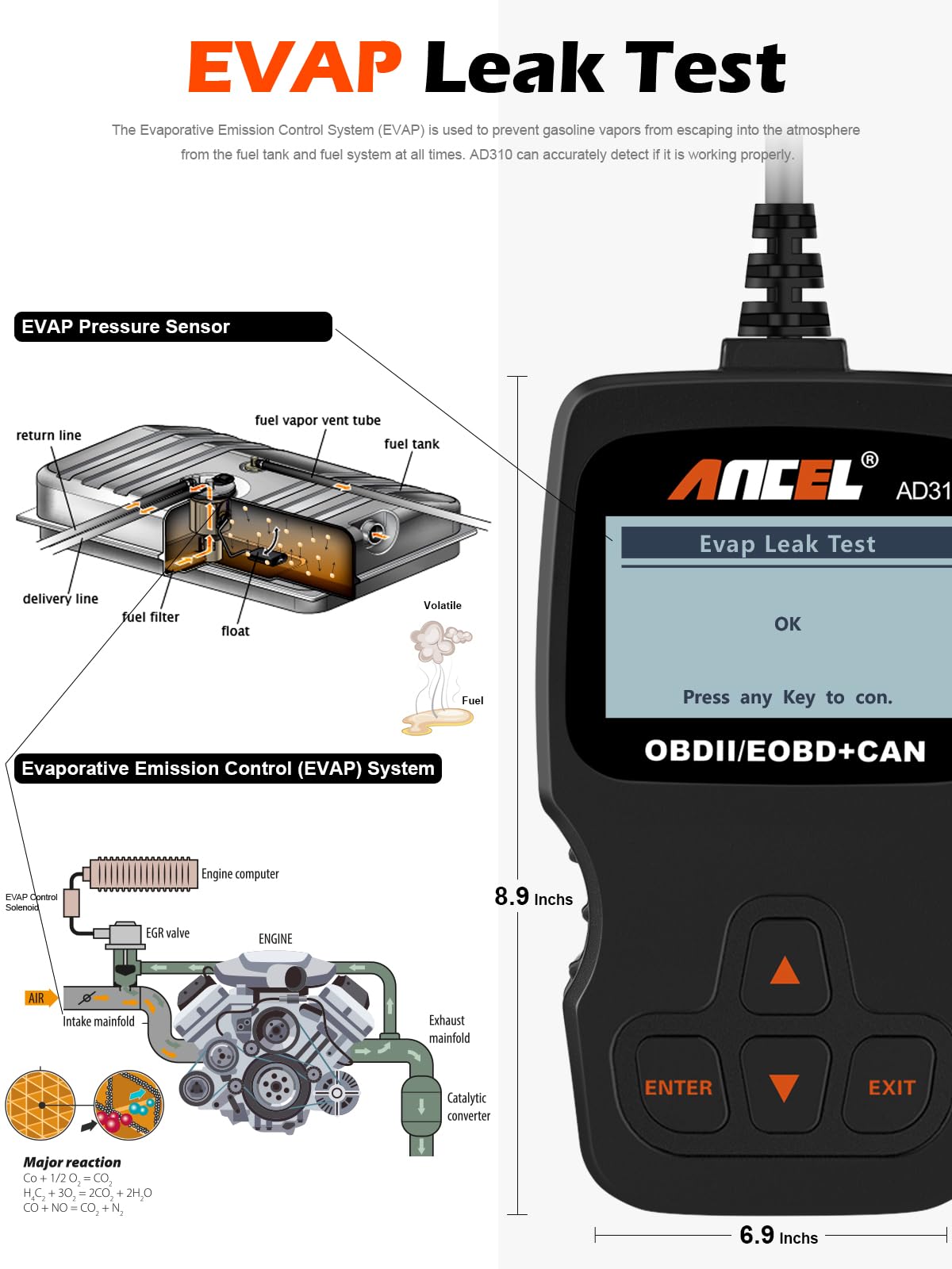 ANCEL AD310 Classic Enhanced Universal OBD II Scanner Car Engine by ANCEL - Angle View 5