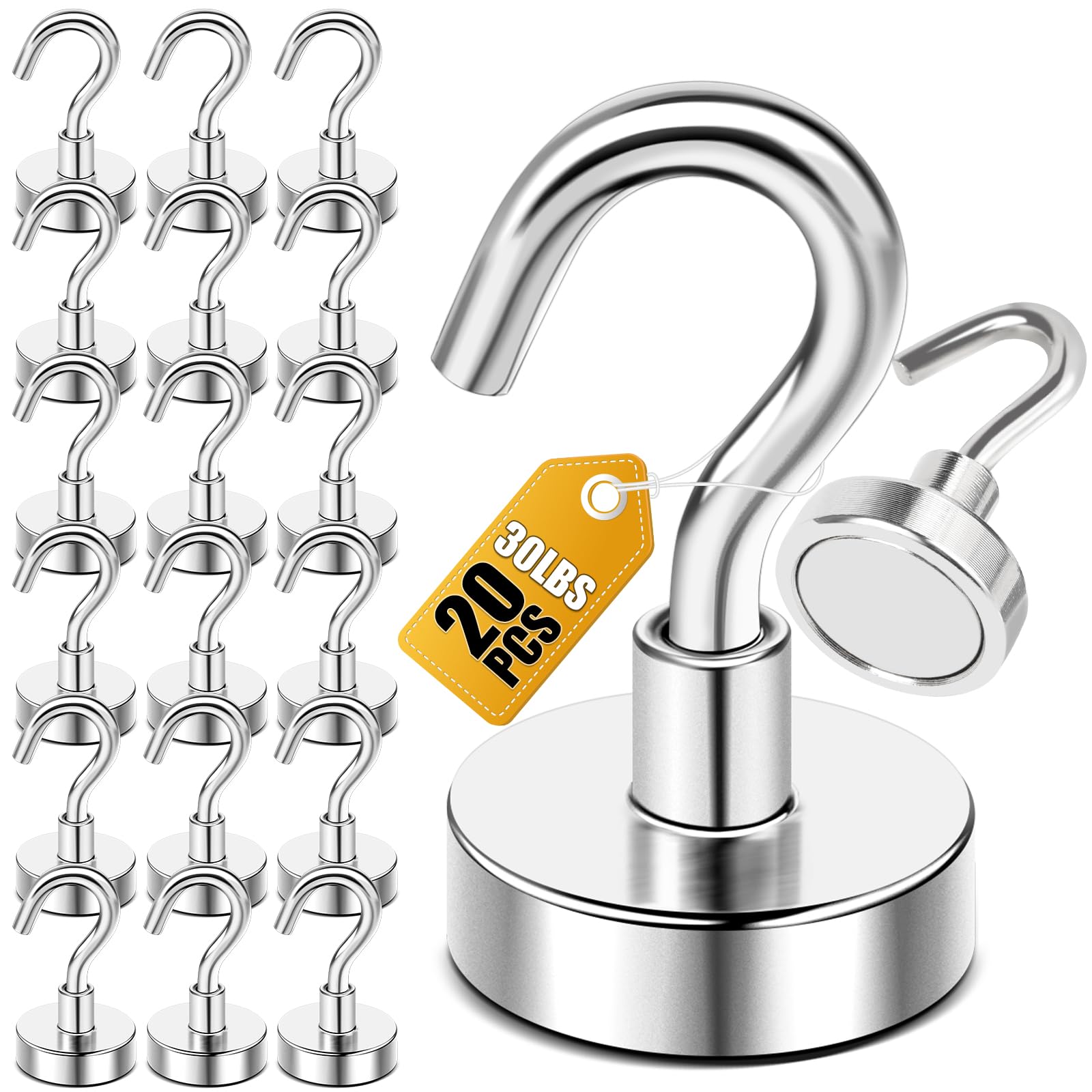 DIYMAG Magnetic Hooks 20pcs 30lbs+ Cruise Essentials 2026 Magnet - DIYMAG Official Product View 1