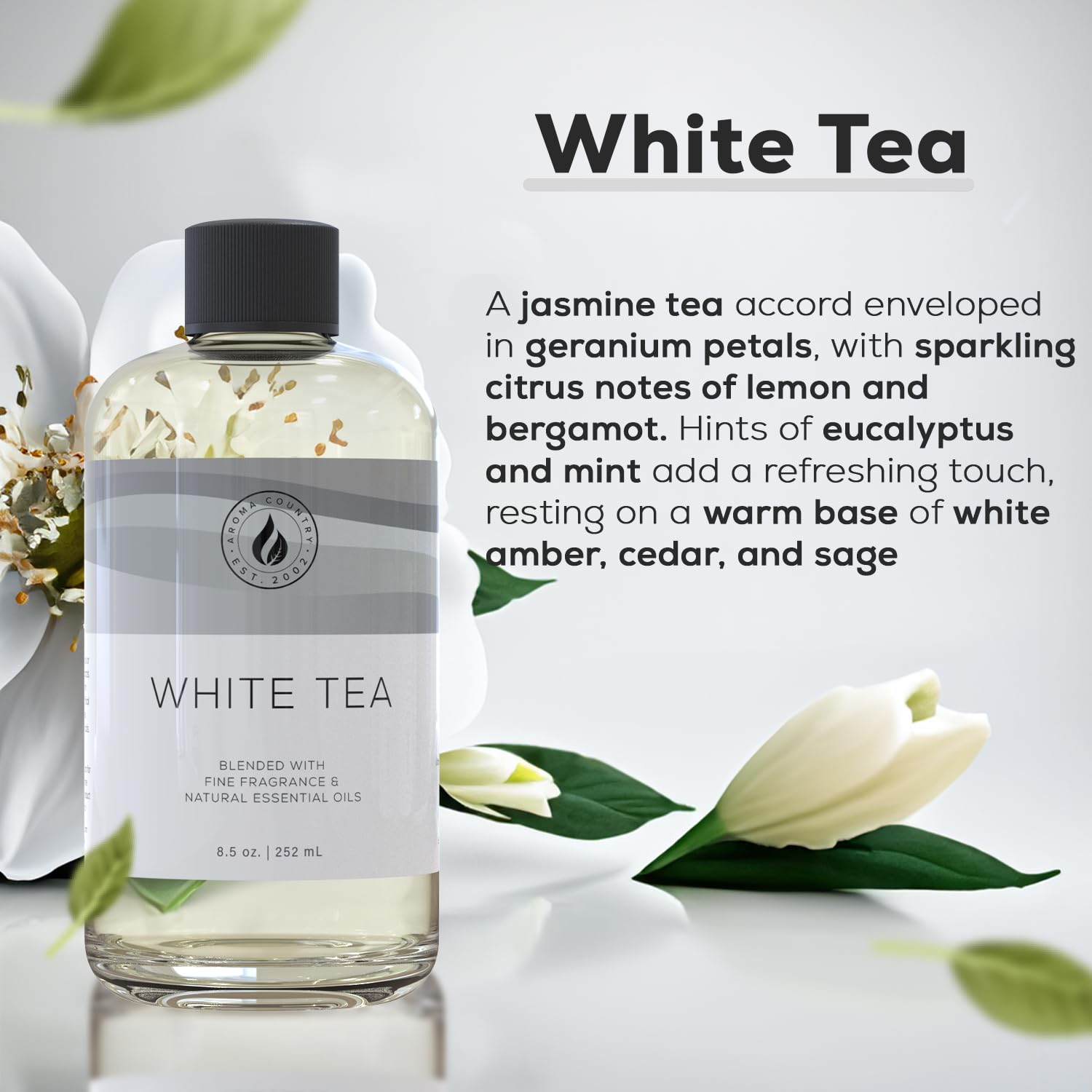 Aroma Country White Tea Diffuser Oil Refill 8.5 Fl Oz