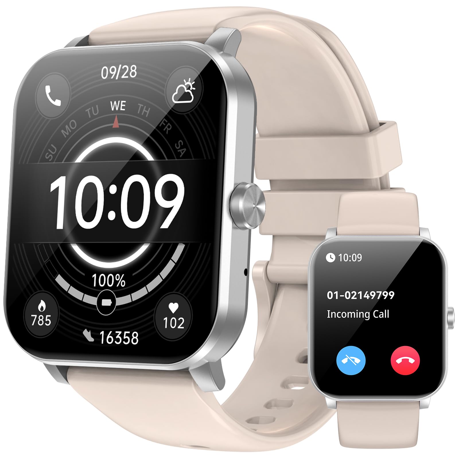 QONBINK Smart Watch, 1.85" HD Fitness Tracker with Bluetooth Calls, 5 - View 10