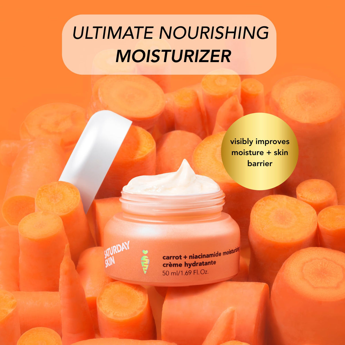 Saturday Skin Carrot Niacinamide Moisturizer Ceramide - Saturday Skin Official Product Imagery - 3
