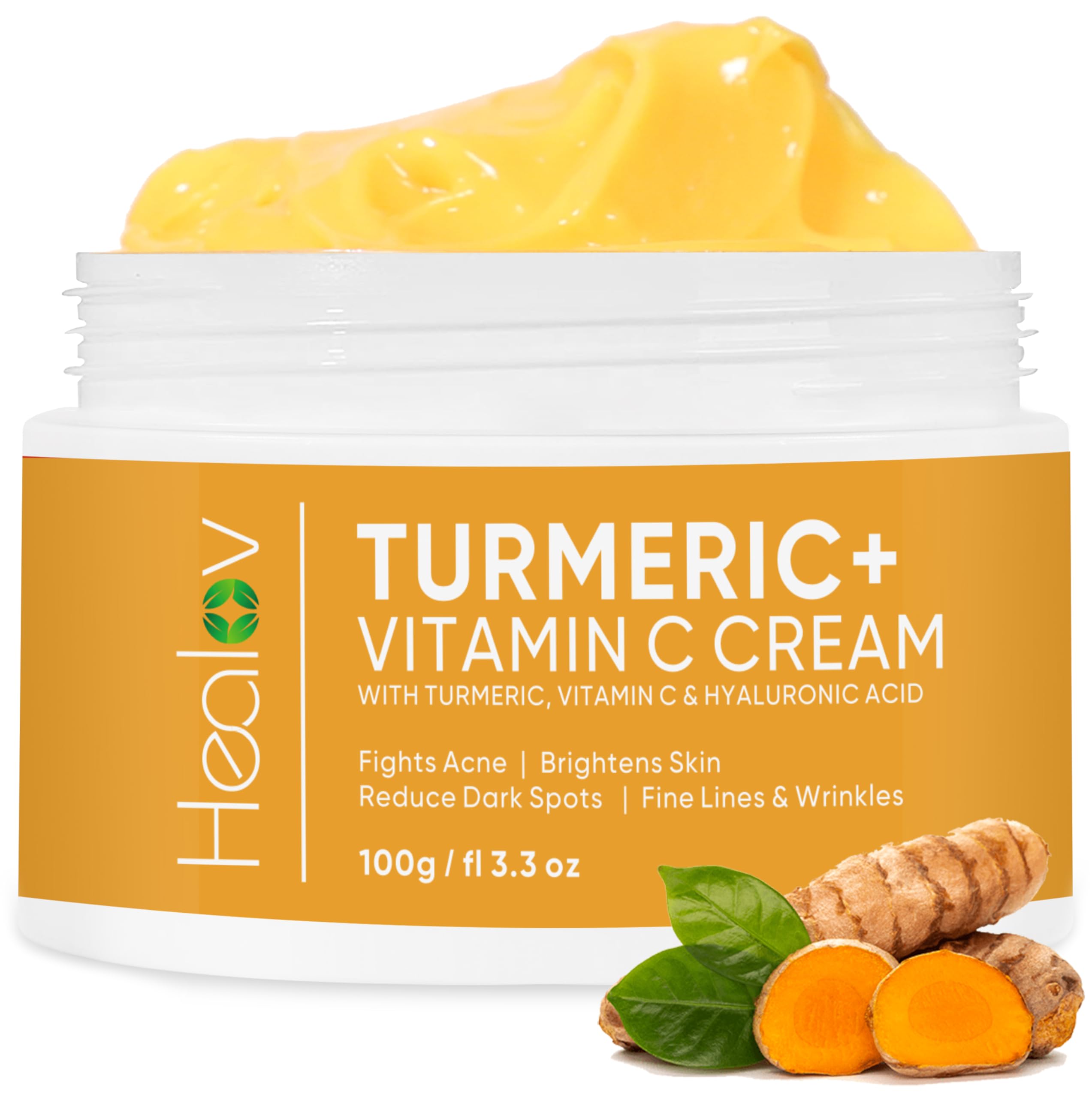 Turmeric Cream for Skin Brightening - All Natural Face & Body - Product Imagery