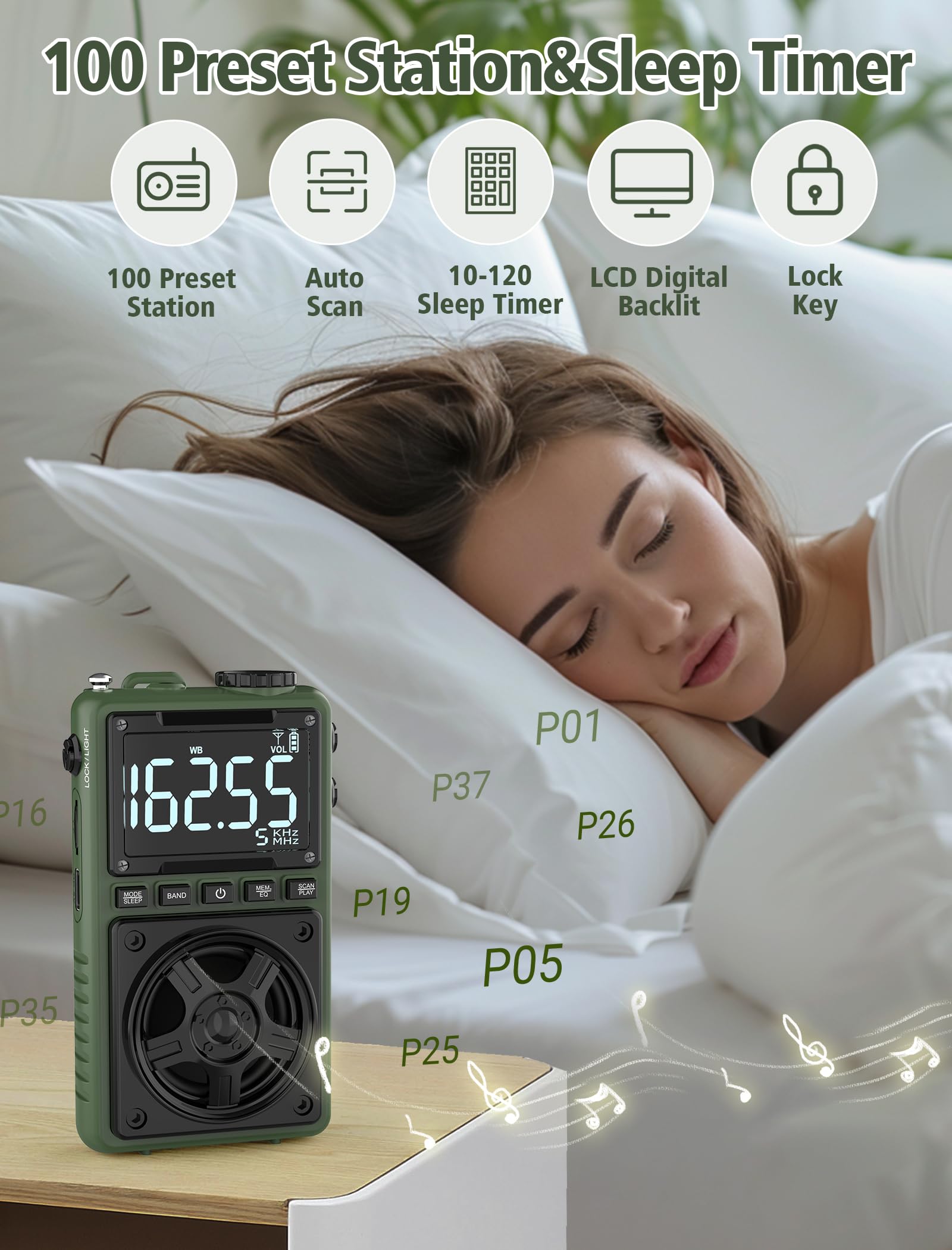 Jazmm Bluetooth AM FM Shortwave Radio with NOAA & 5W Speaker