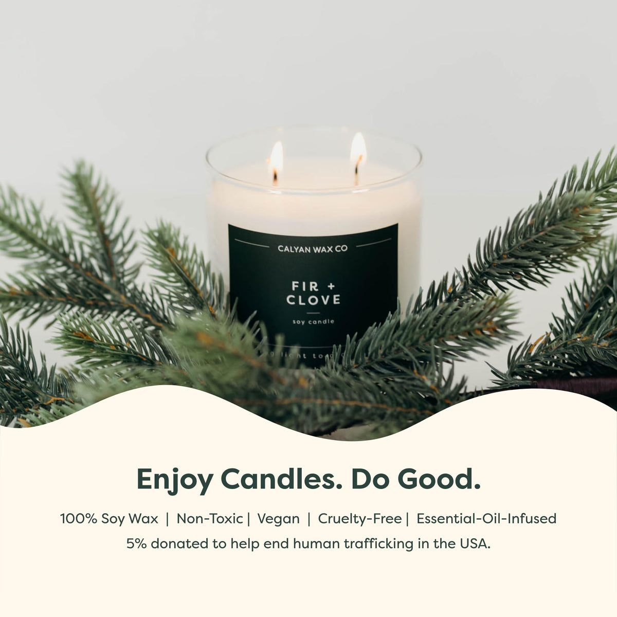 Fir Clove 2 Wick Scented Candle - Calyan Wax Co. Official Imagery - 8