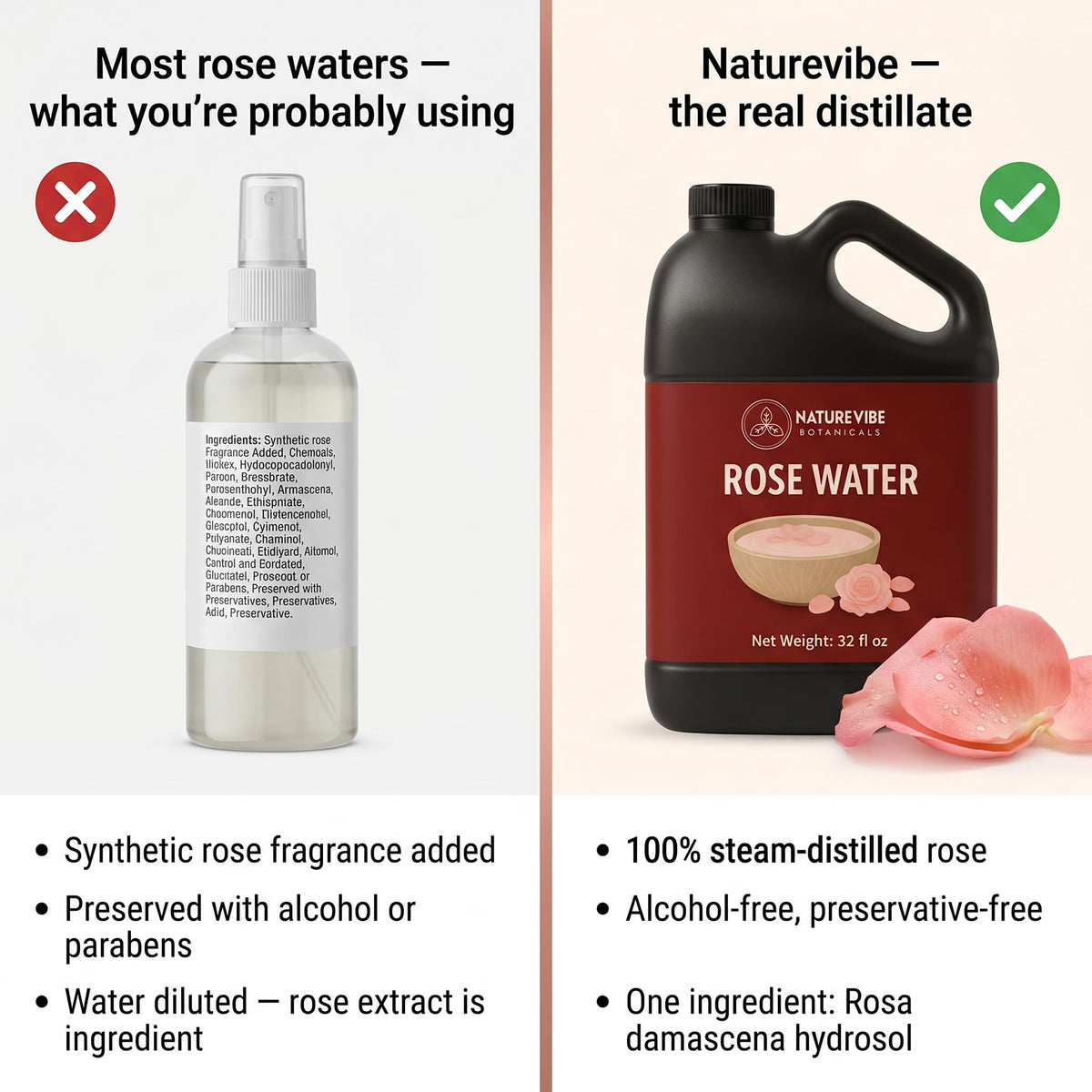 Naturevibe Botanicals Pure Rose Water Toner 32 oz Hydrating - Naturevibe Botanicals Official Imagery - 5