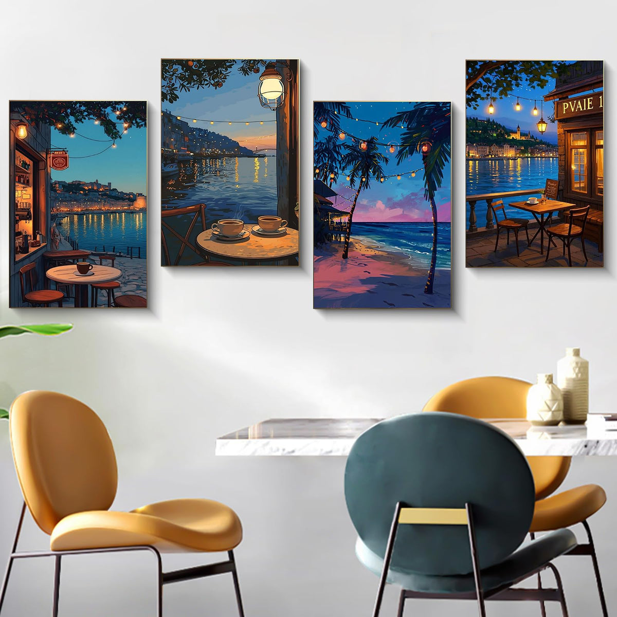4 Pack Framed Paint by Numbers Kit for Adults Coffee with - Fountor Official Imagery - 7