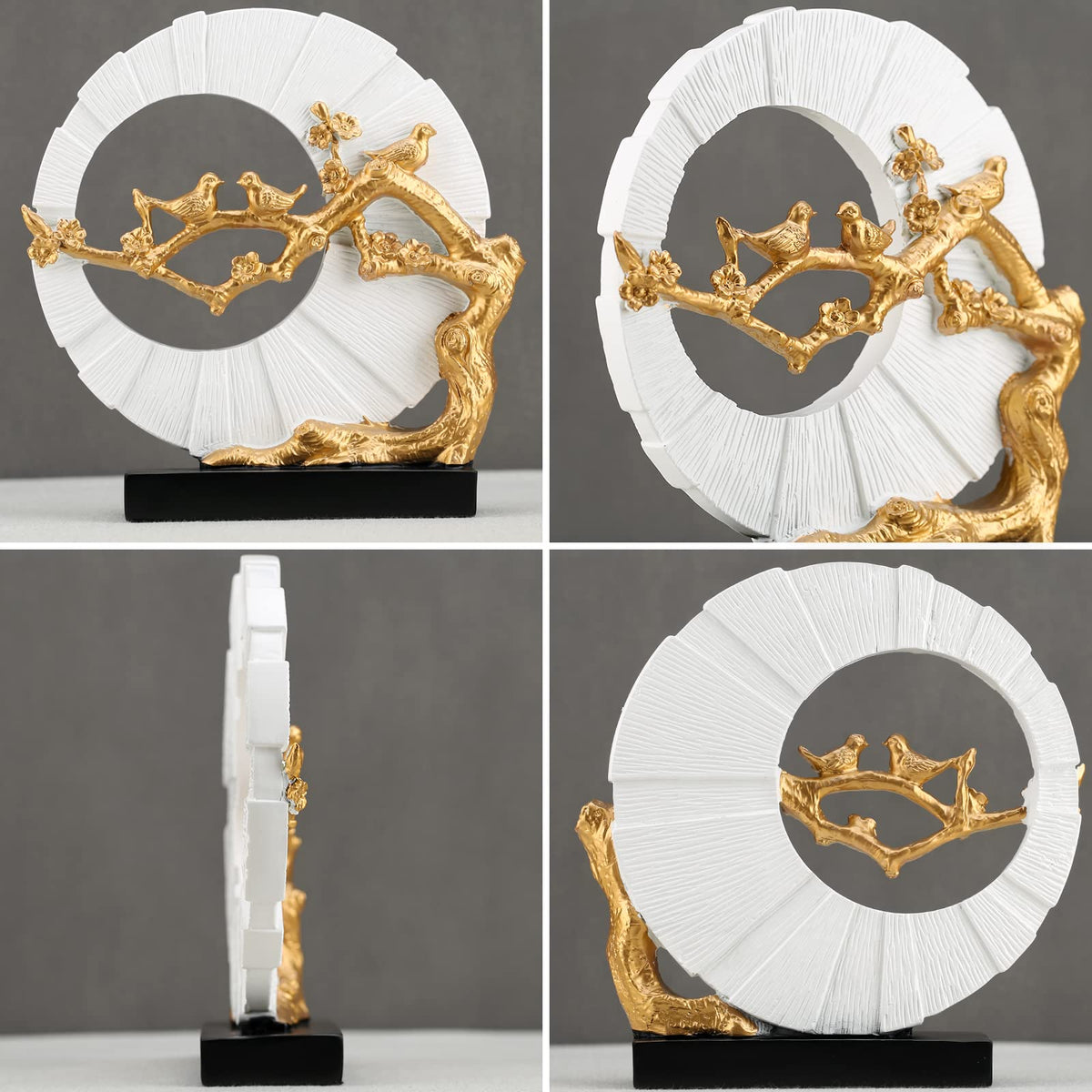 Gold Bird Statue Decor Gold and White Home Decor Bird - DOVDOV Official Imagery - 7
