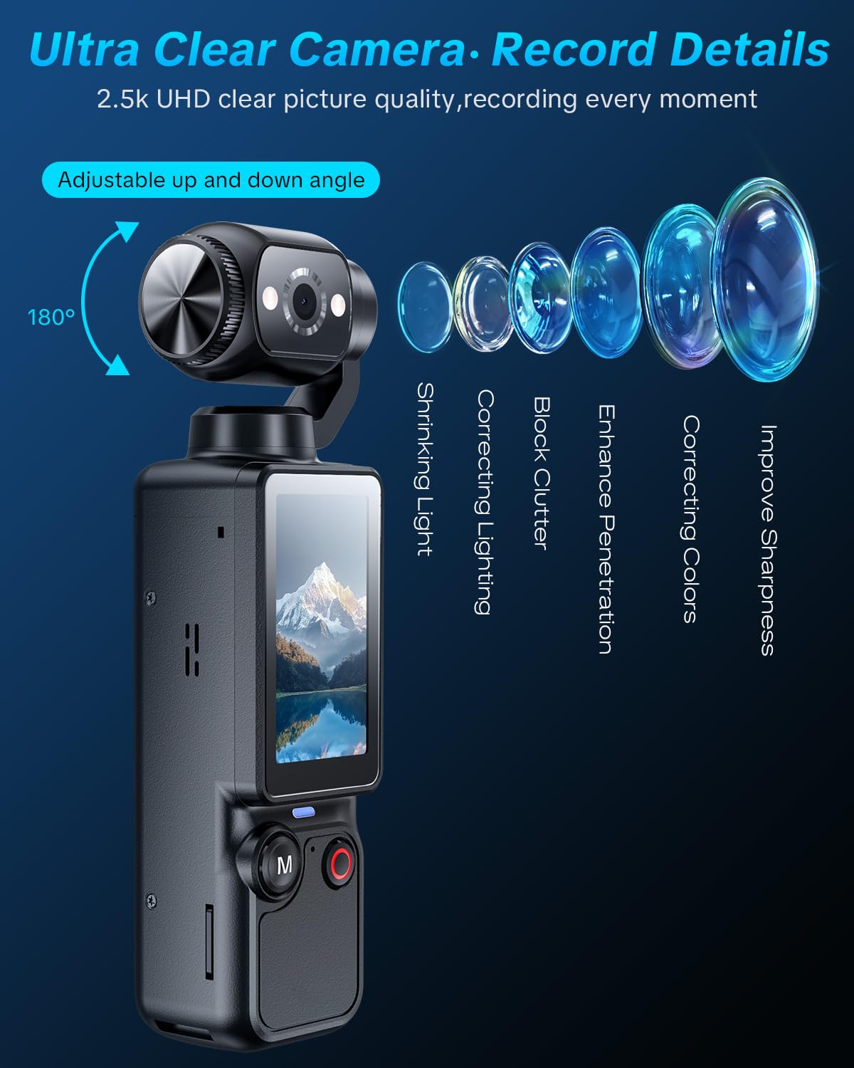 CGXUED Vlogging Camera, Mini Camcorder, Portable Handheld Video C by CGXUED - Angle View 6