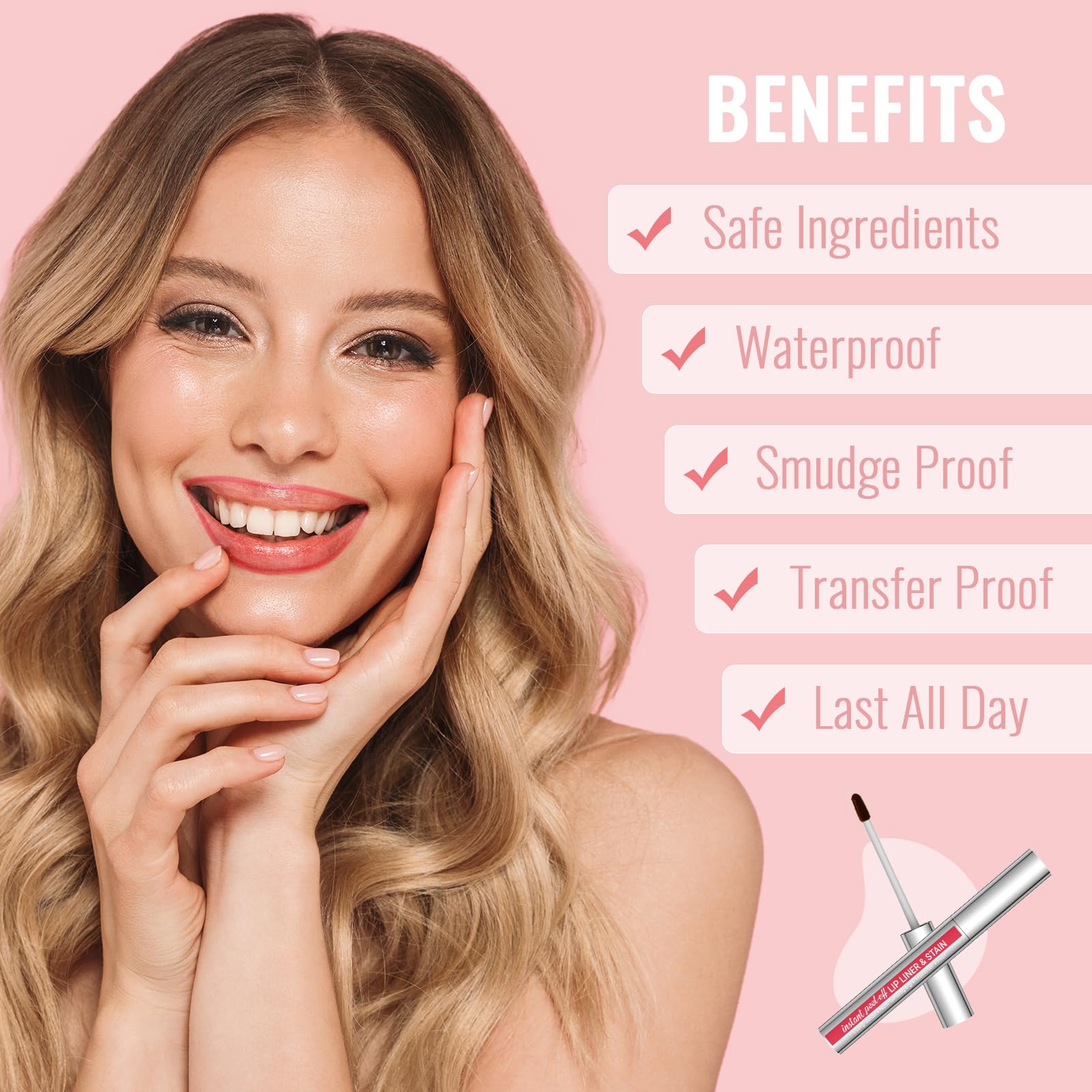 Vevivia Lighting Lip Liner - Lip Liner Stain, Peel Off Lip Stain, Long - View 6
