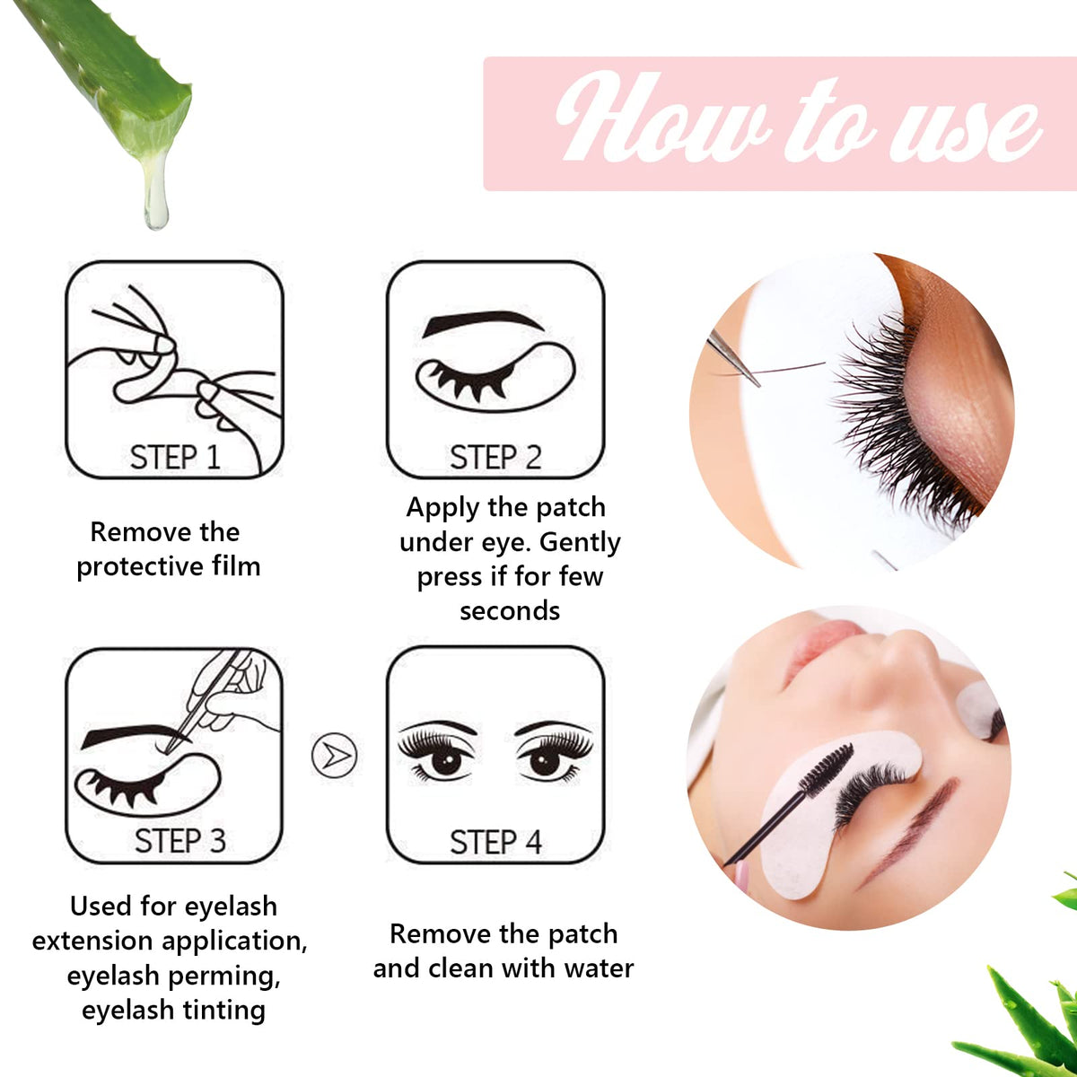 GreenLife 400 Pairs 100 Natural Eyelash Extension Under Eye - GreenLife Official Imagery - 7