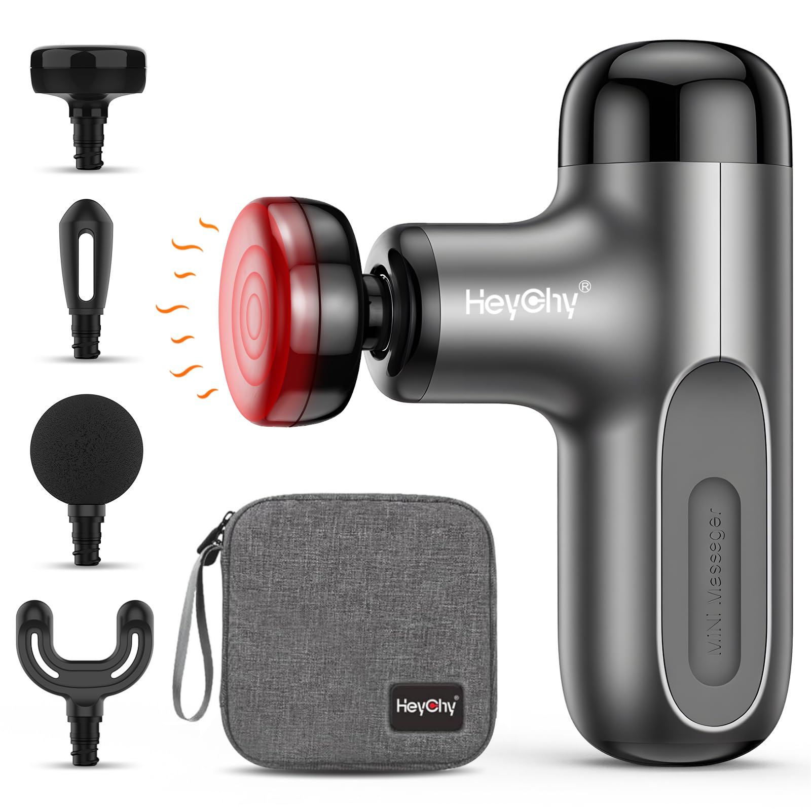 HEYCHY Mini Massage Gun Deep Tissue with Heat, FSA Eligible Massager Gun for Bac - HEYCHY Official Product View 1