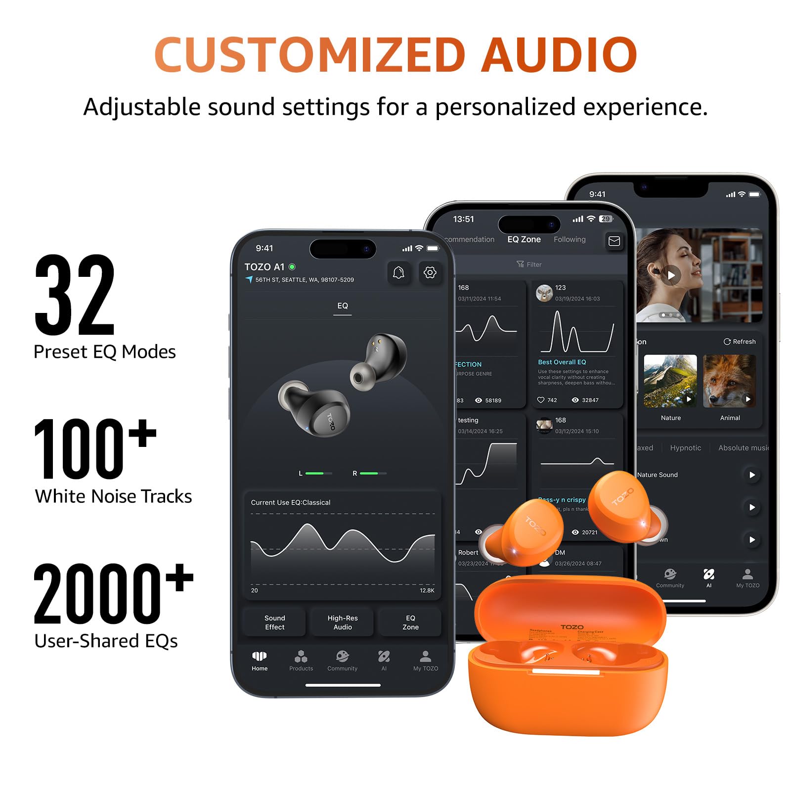 TOZO A1 Wireless Earbuds Bluetooth 5.3 Light Weight in Ear Headph - TOZO Official Product View 7