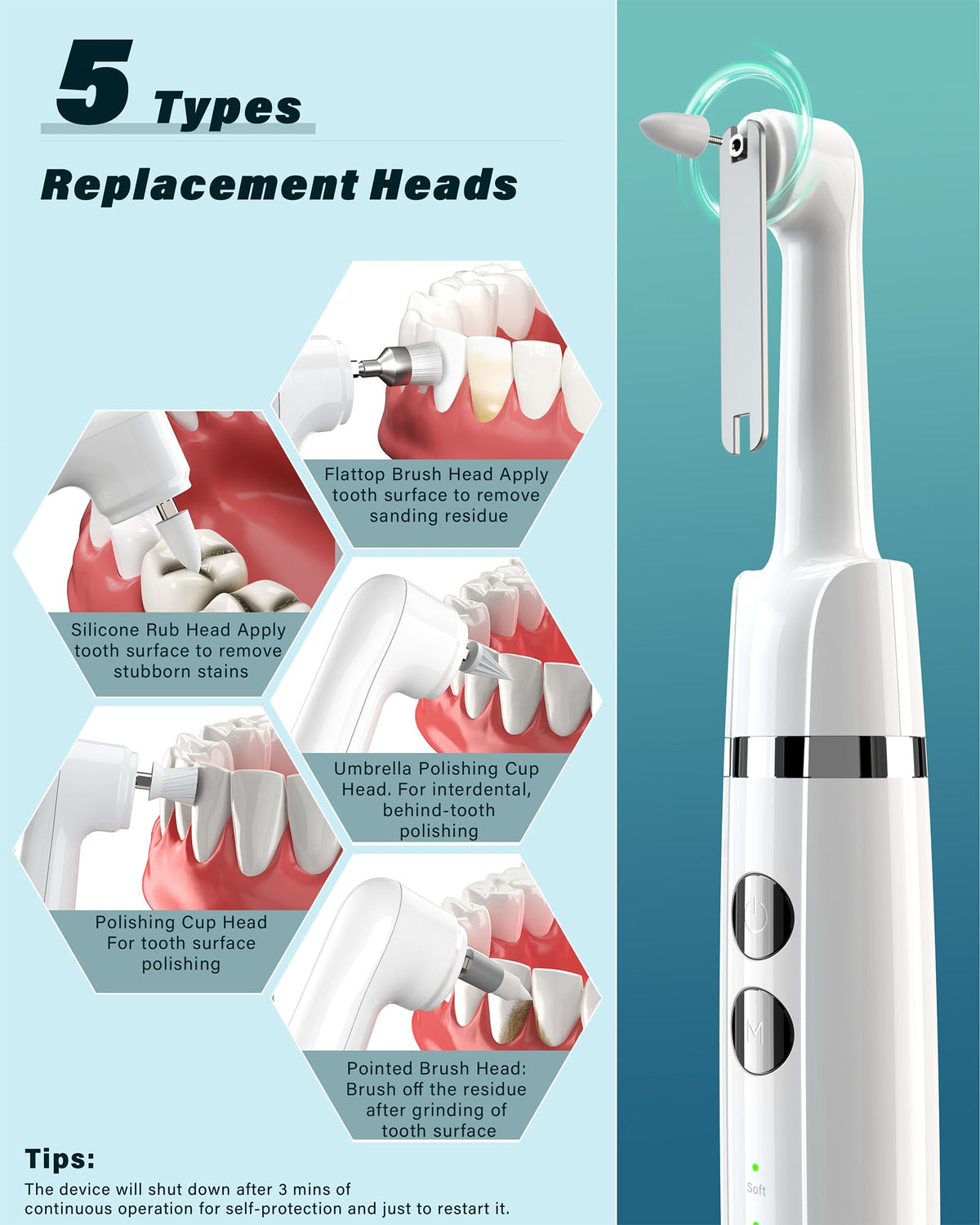 Tooth Polisher Rechargeable Tooth Whitening Kit Dental Tools - Smile-Aid Official Imagery - 4