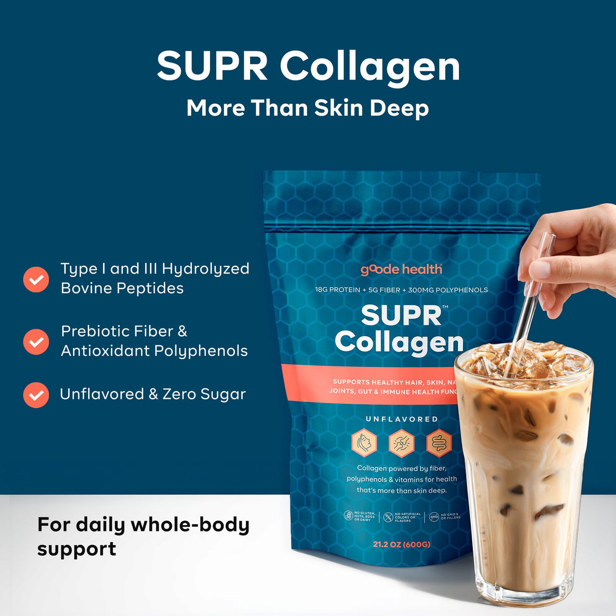 Goode Health SUPR Collagen Powder Unflavored Hydrolyzed - Goode Health Official Imagery - 3