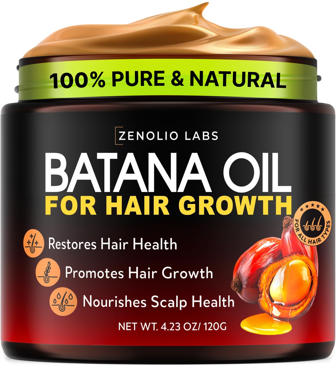 Zenolio Labs Batana Oil for Hair Growth - 100% Pure & Unrefined Raw Dr Sebi Bota - Zenolio Labs Official Product View 2
