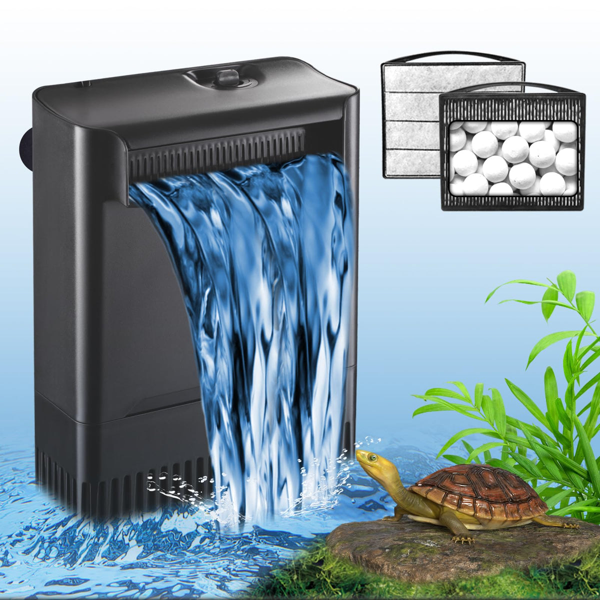 Turtle Tank Filter Aquarium Filter Power Adjustable 20 75 - TARARIUM Official Imagery - 1