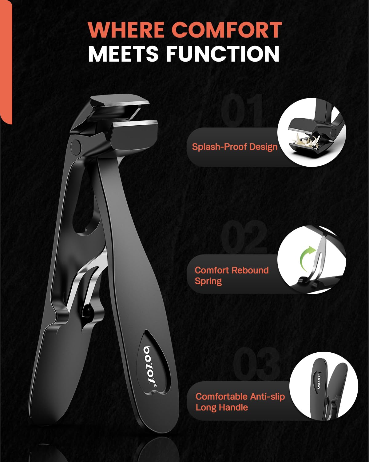 BEZOX Toe Nail Clippers for Thick Nails for Seniors - View 7