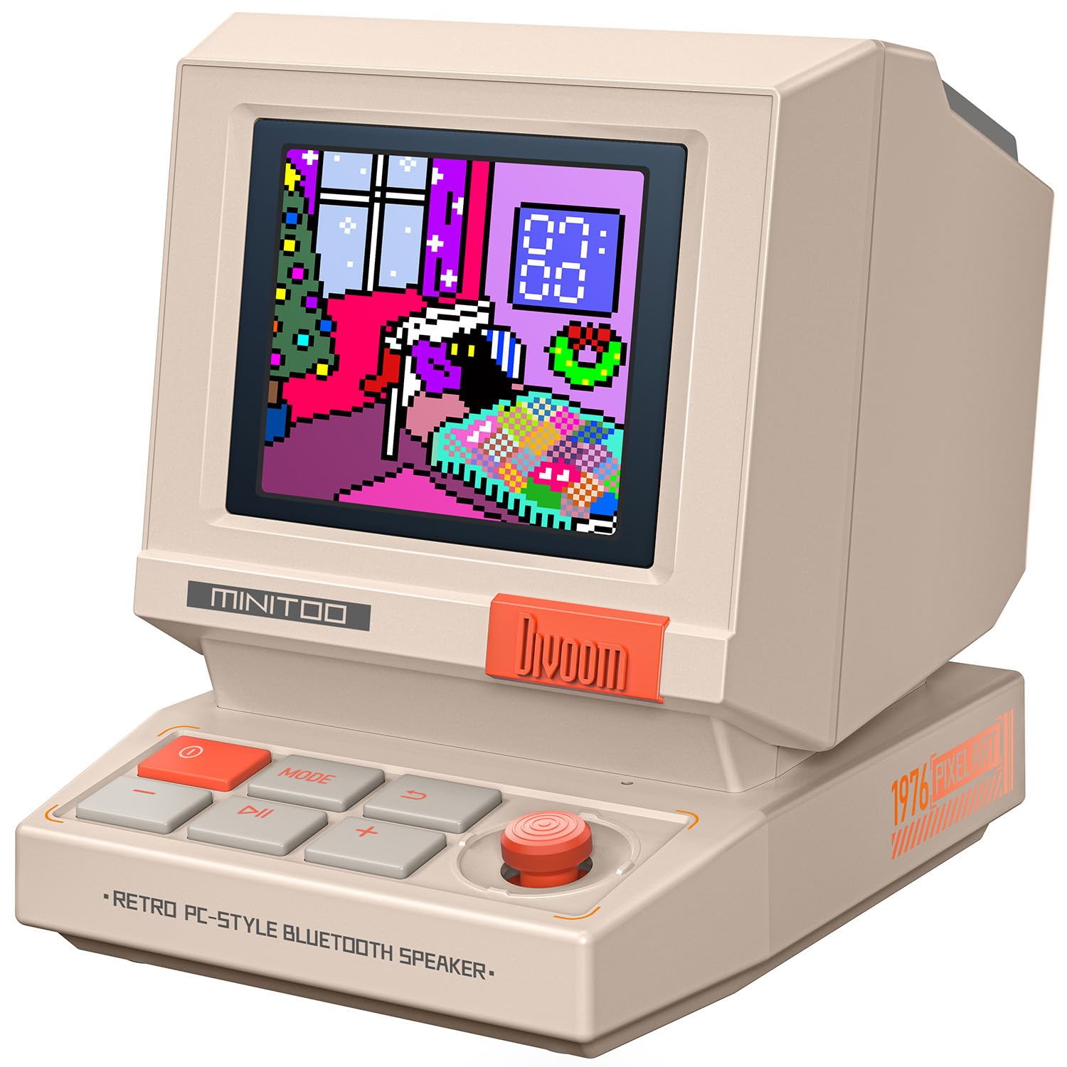 Divoom MiniToo Retro PC-Style Computer Speaker, Pixel Screen with - Divoom Official Product View 1