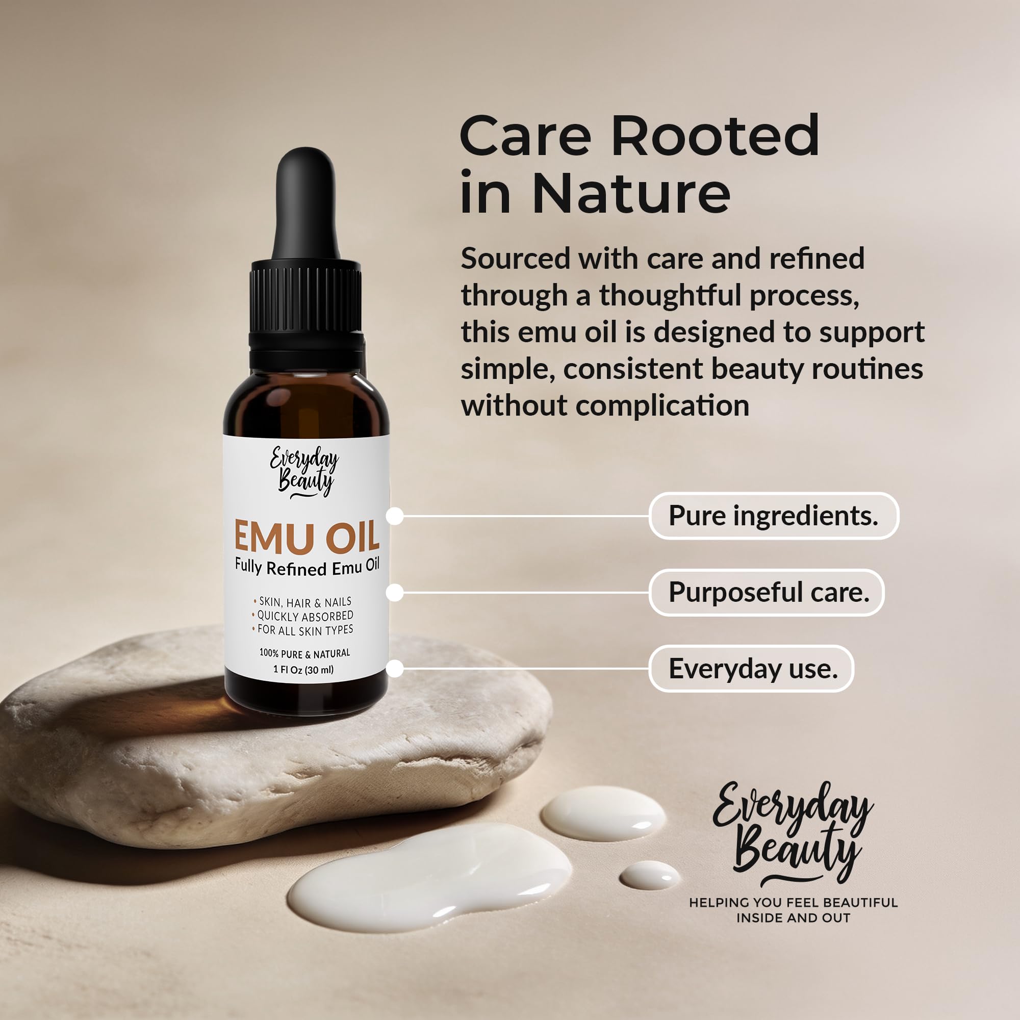 Pure Australian Emu Oil 6X Refined – 1 fl oz Dropper