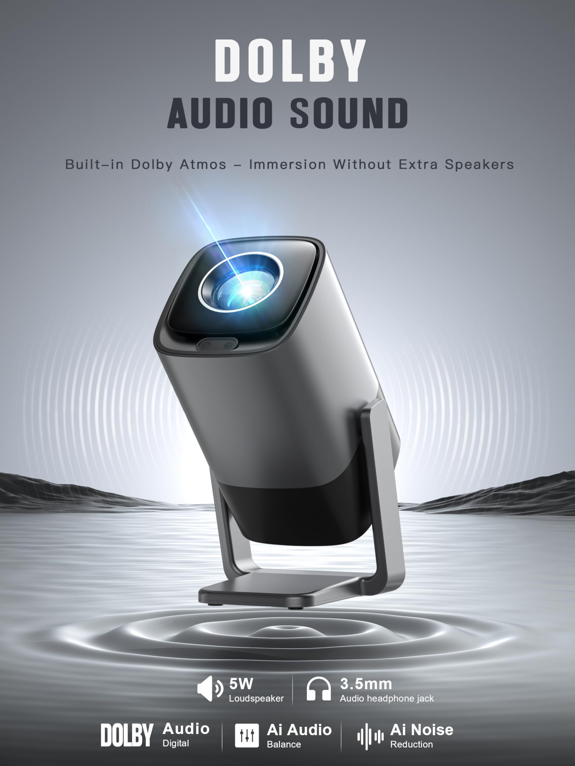 Mini Projector with WiFi and Bluetooth, XuanPad Silver Smart Pr - XuanPad Official Product View 8