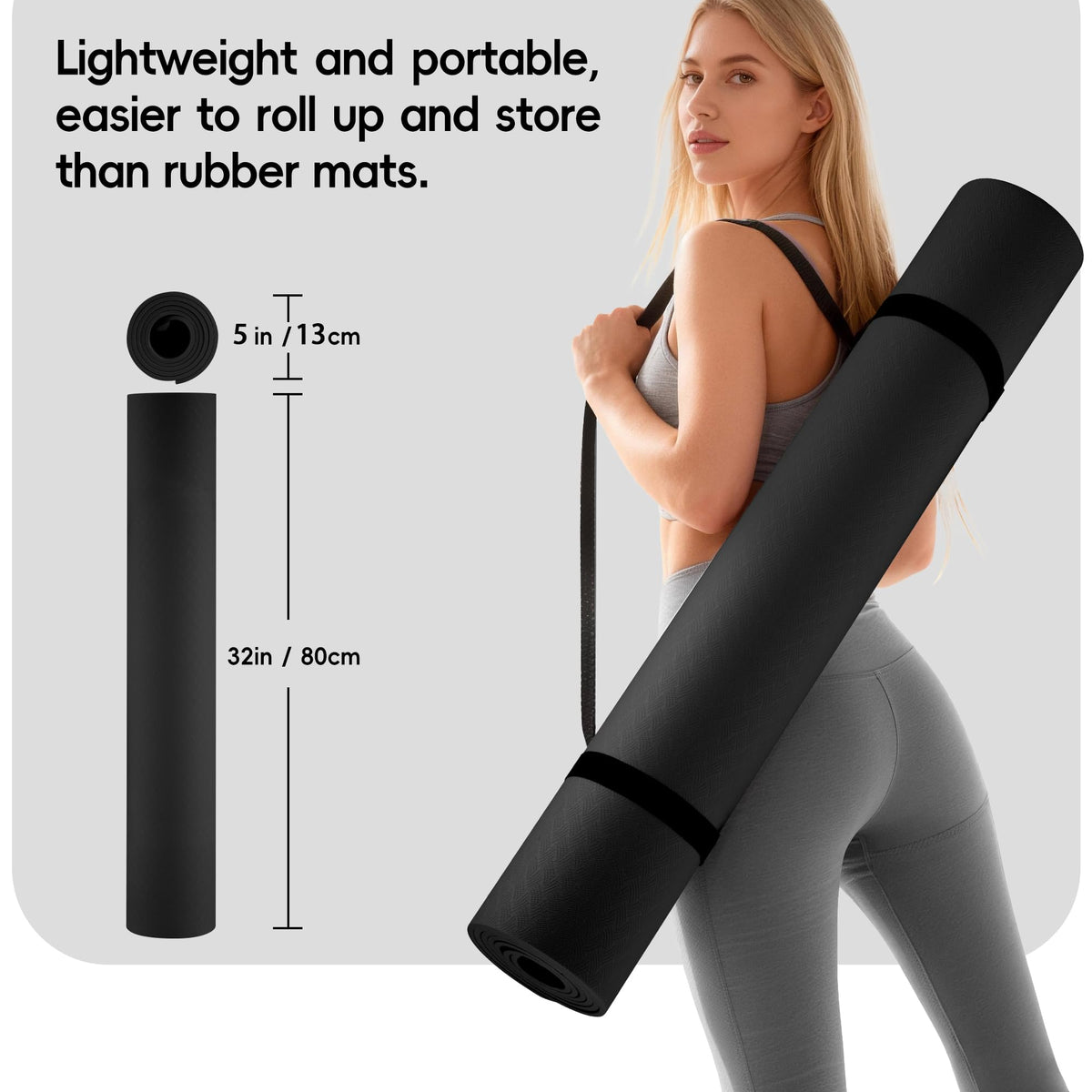 Extra Wide Yoga Mat 72 x 32 6mm Non Slip TPE Exercise Mat - Wimwum Official Imagery - 6