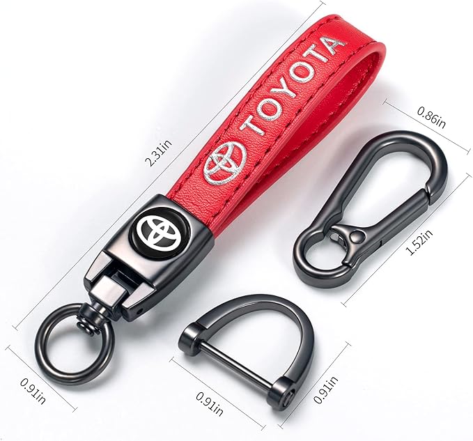 Black TACOMA genuine leather car keychain with metal keyring, designed for men and women, ideal as a family gift or accessory.