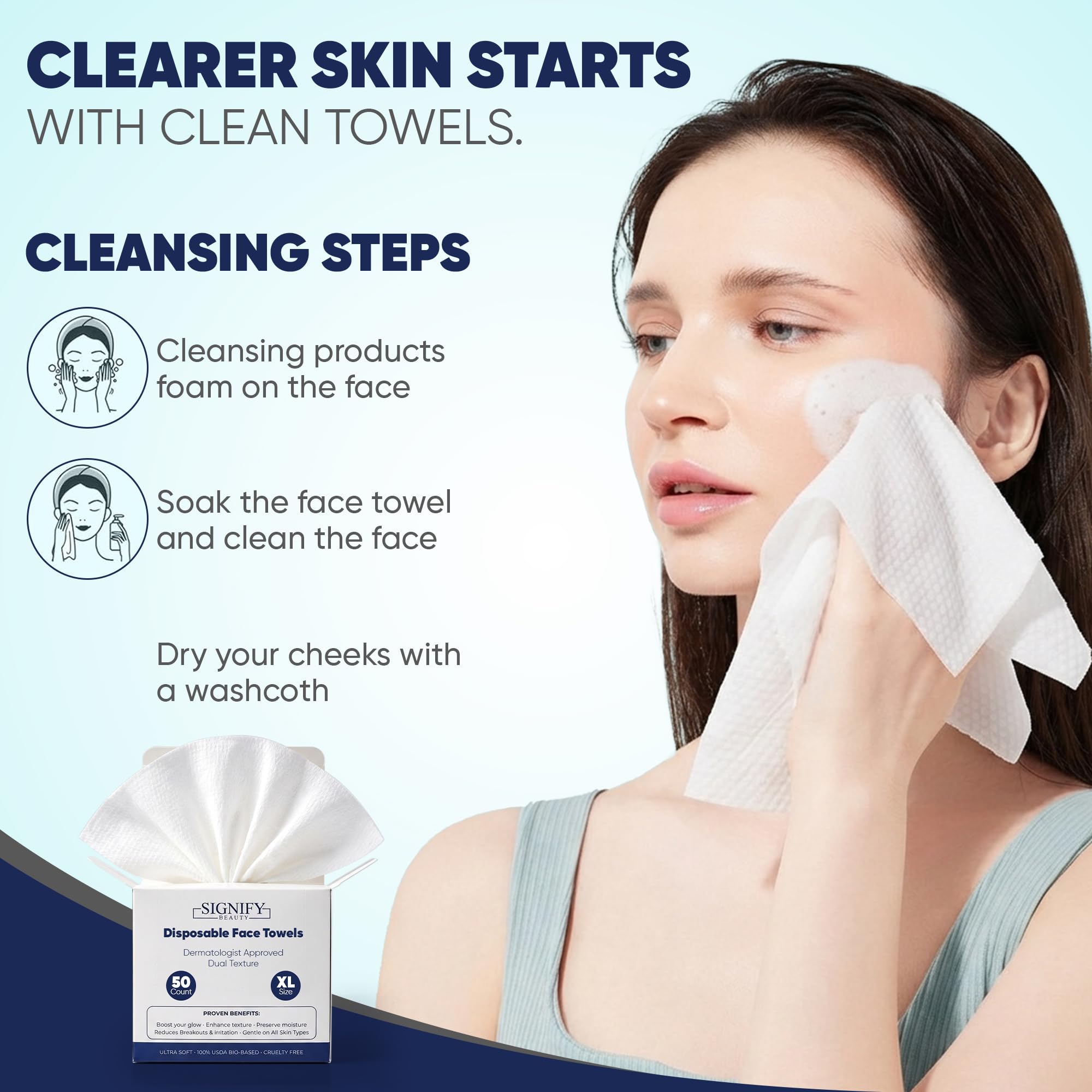 SkinCare Towels XL, Disposable Ultra Soft Face Towels, - SIGNIFY BEAUTY