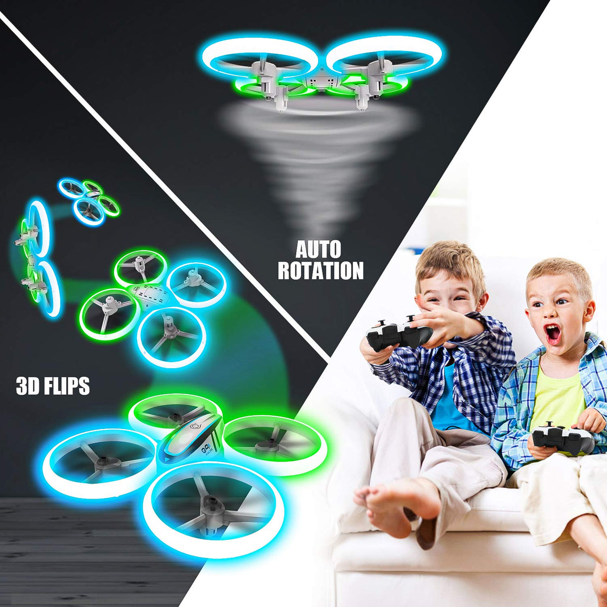 Q9s Drones for Kids RC Drone with Altitude Hold and Headless - HASAKEE Official Imagery - 4