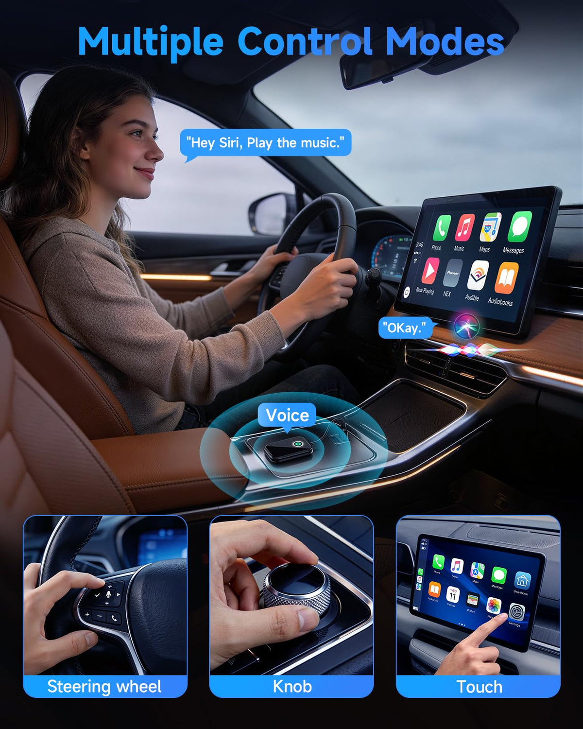 Smarter CarPlay Pro 2 in 1 Wireless CarPlay Android Auto - AweEos Official Imagery - 4