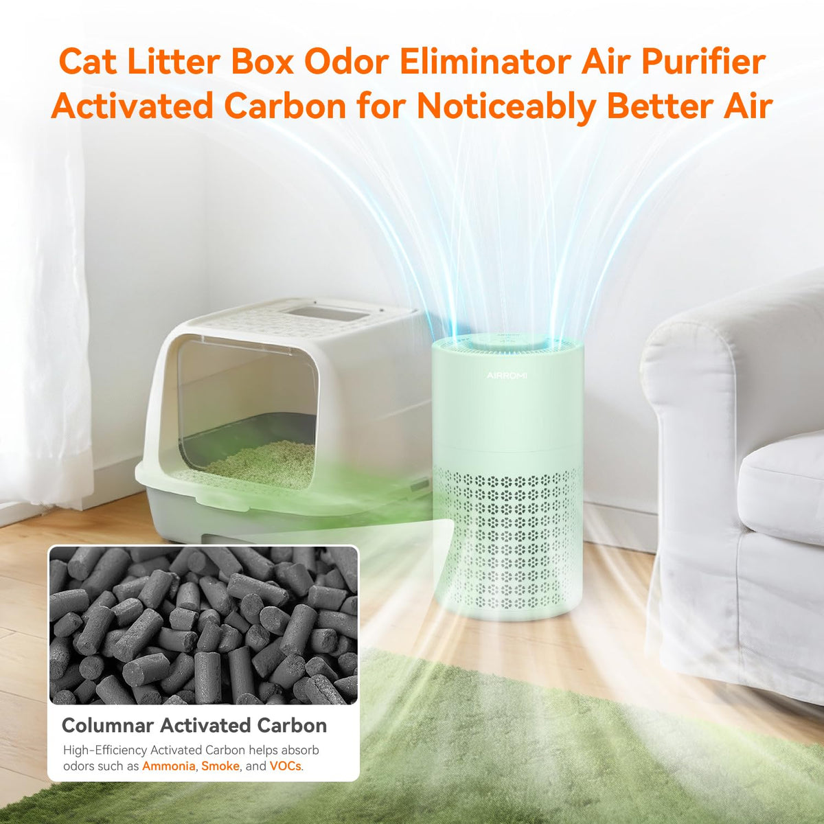 AIRROMI Air Purifier for Bedroom with HEPA 3 in 1 Filter Pet - AIRROMI Official Imagery - 5