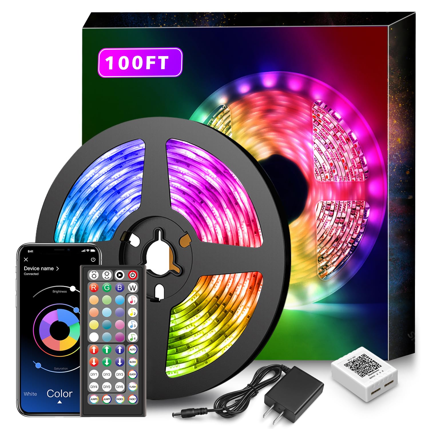 Nexillumi Led Lights for Bedroom 100ft Music Sync Color Changing - Nexillumi Official Product View 1